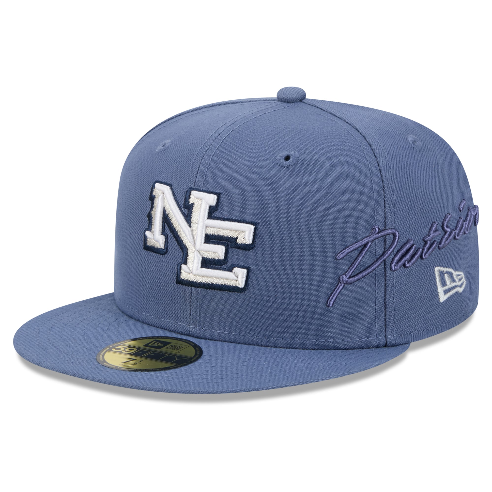 Men's New Era Blue England Patriots Rivalries Collection Fan Pack Side Script 59FIFTY Fitted Hat