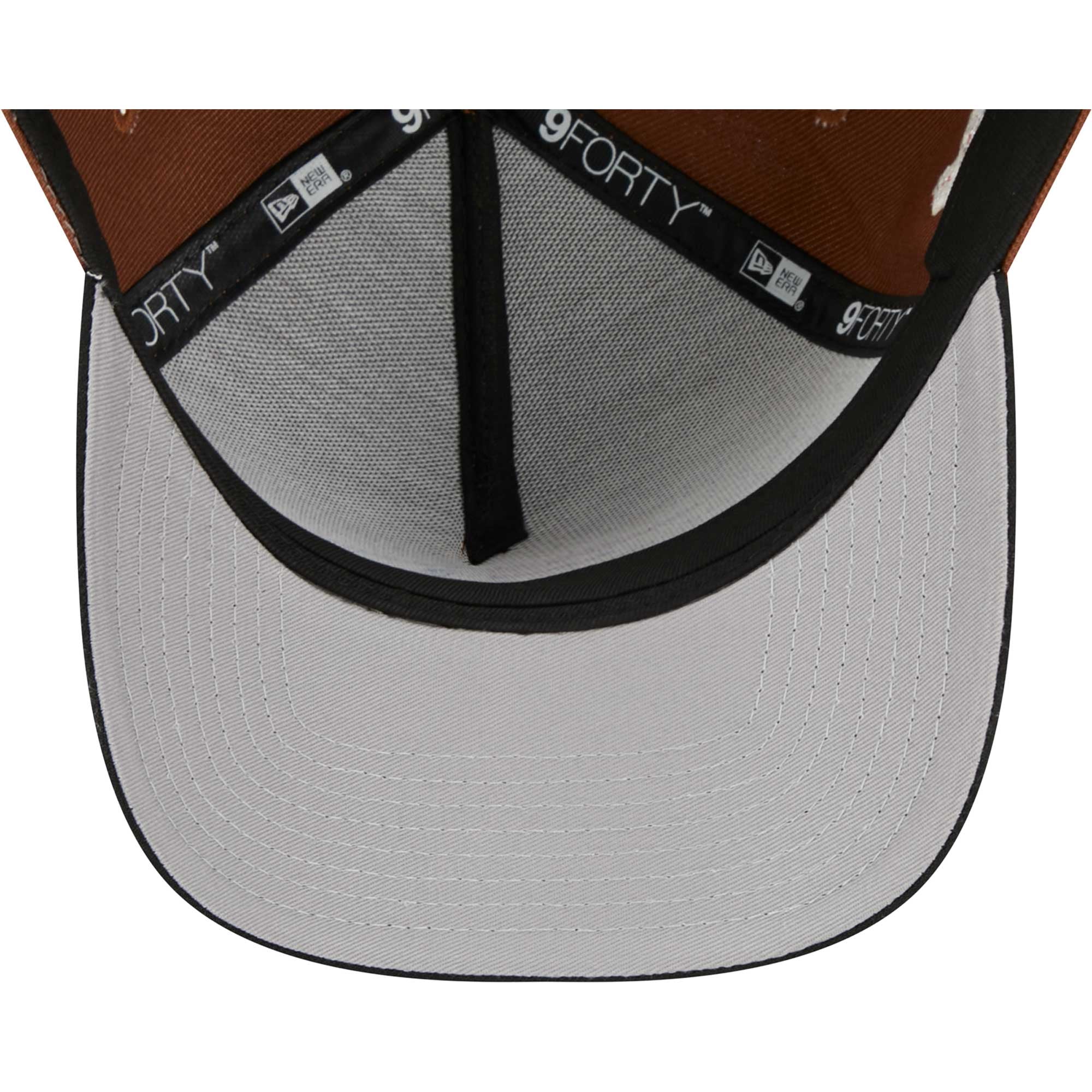 Men's New Era Brown/Black New England Patriots Harvest A-Frame Super Bowl XXXVI 9FORTY Adjustable Hat