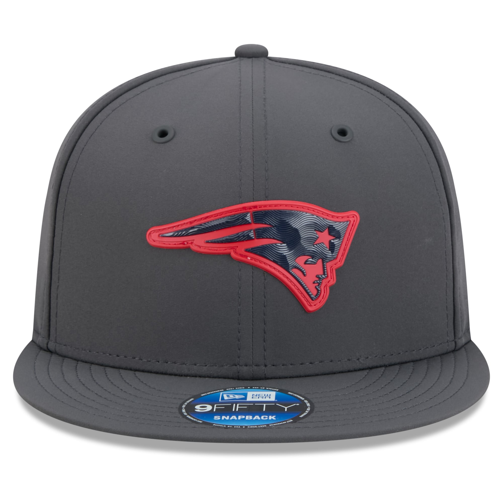 Casquette snapback New Era 9FIFTY pour homme, couleur anthracite, New England Patriots 2026, idéale pour les temps froids.