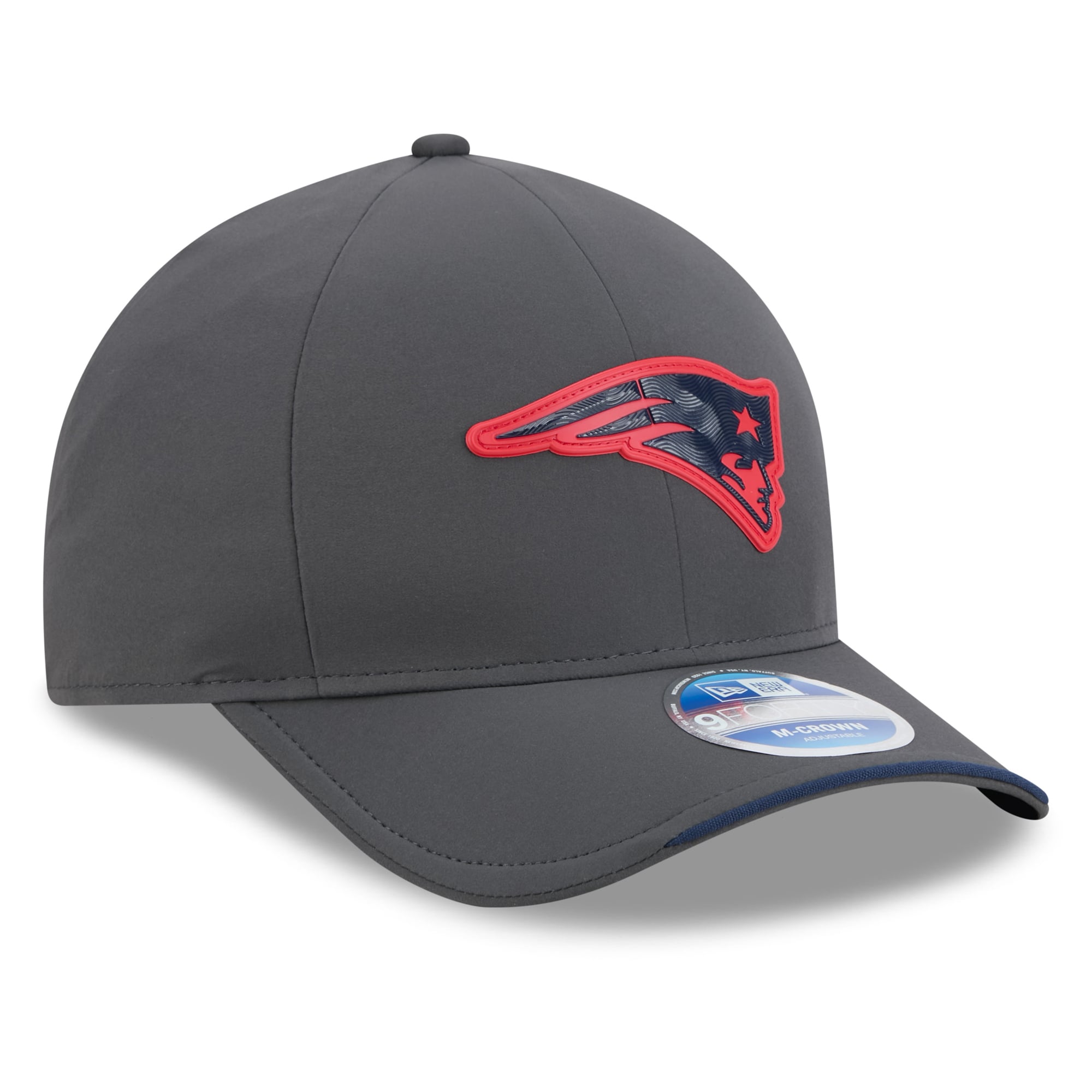 Casquette ajustable New Era 9FORTY M-Crown pour homme, couleur anthracite, New England Patriots 2026, idéale pour les temps froids.