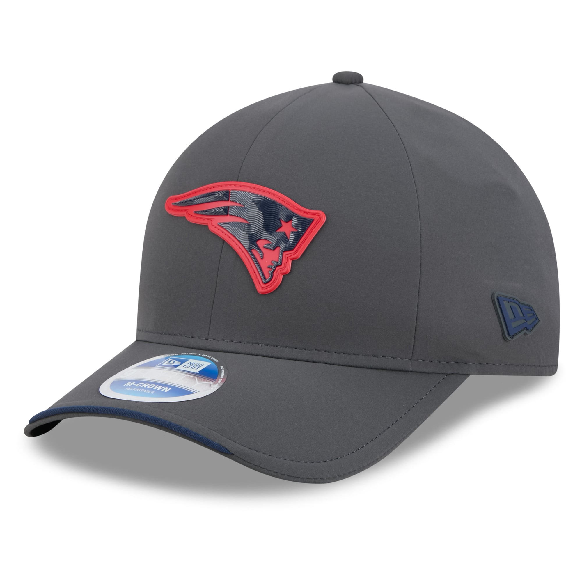 Casquette ajustable New Era 9FORTY M-Crown pour homme, couleur anthracite, New England Patriots 2026, idéale pour les temps froids.