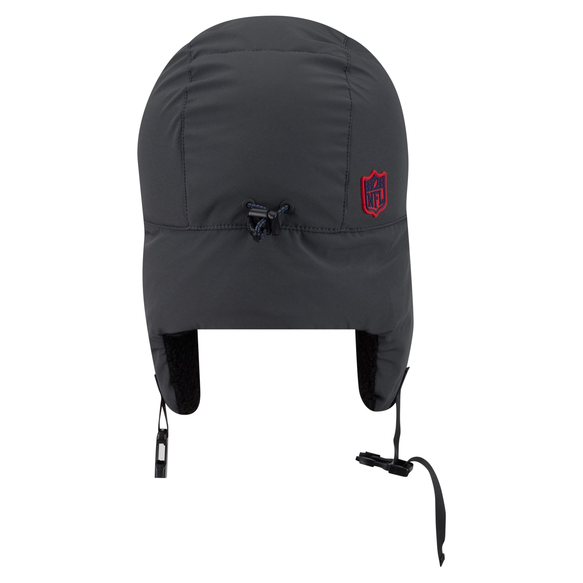 Casquette trappeur New Era anthracite pour homme, modèle 2026 des New England Patriots, idéale pour les temps froids.