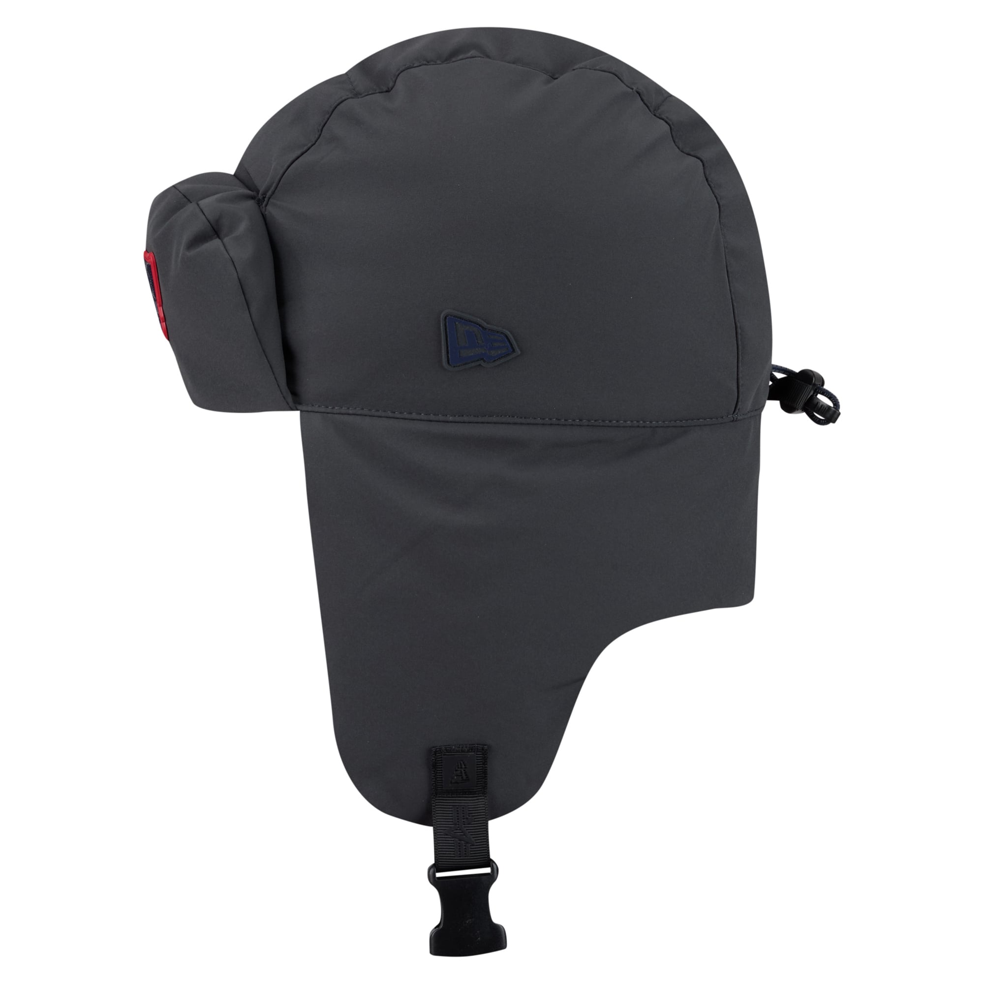 Casquette trappeur New Era anthracite pour homme, modèle 2026 des New England Patriots, idéale pour les temps froids.