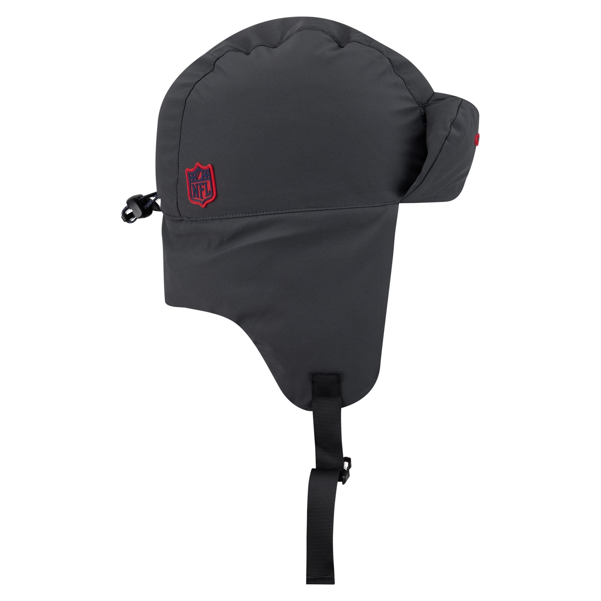 Casquette trappeur New Era anthracite pour homme, modèle 2026 des New England Patriots, idéale pour les temps froids.
