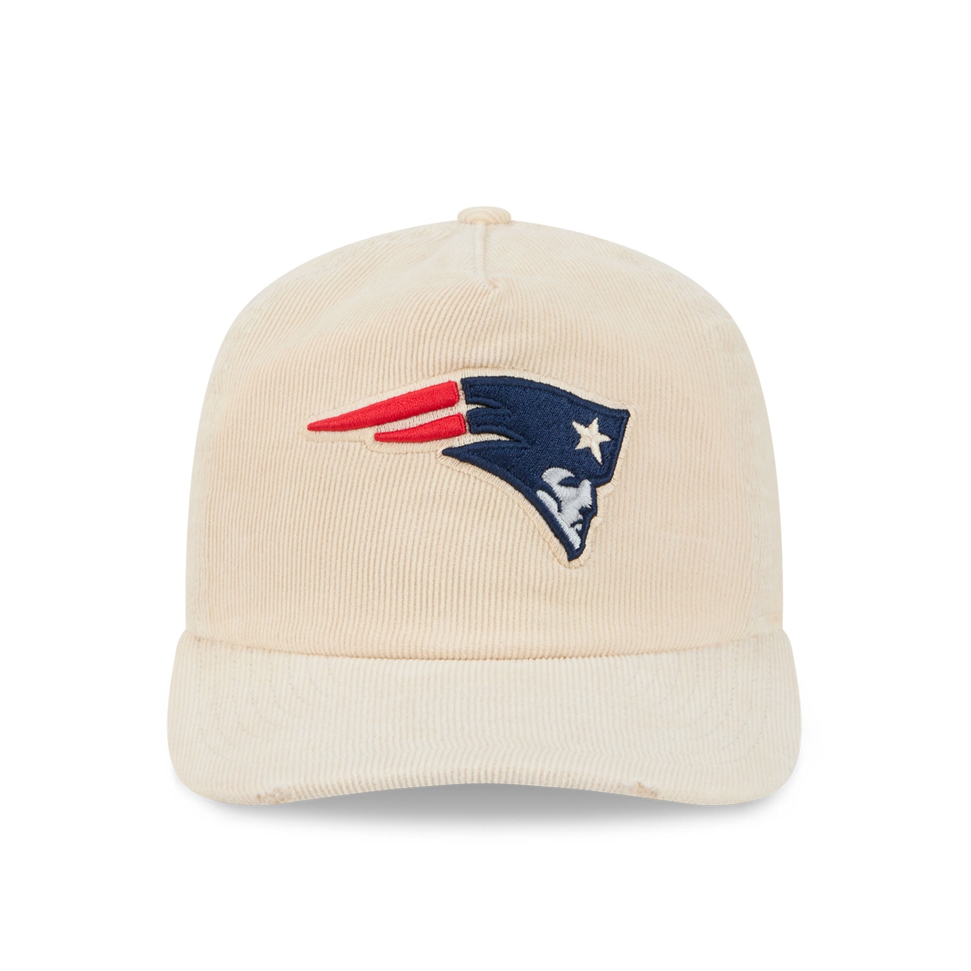 Casquette ajustable New Era crème New England Patriots en velours côtelé 19TWENTY pour homme
