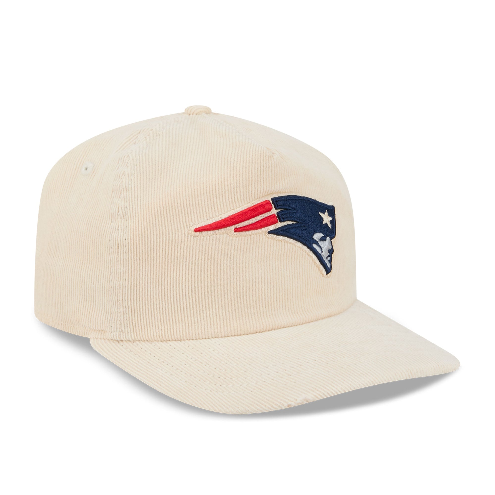 Casquette ajustable New Era crème New England Patriots en velours côtelé 19TWENTY pour homme
