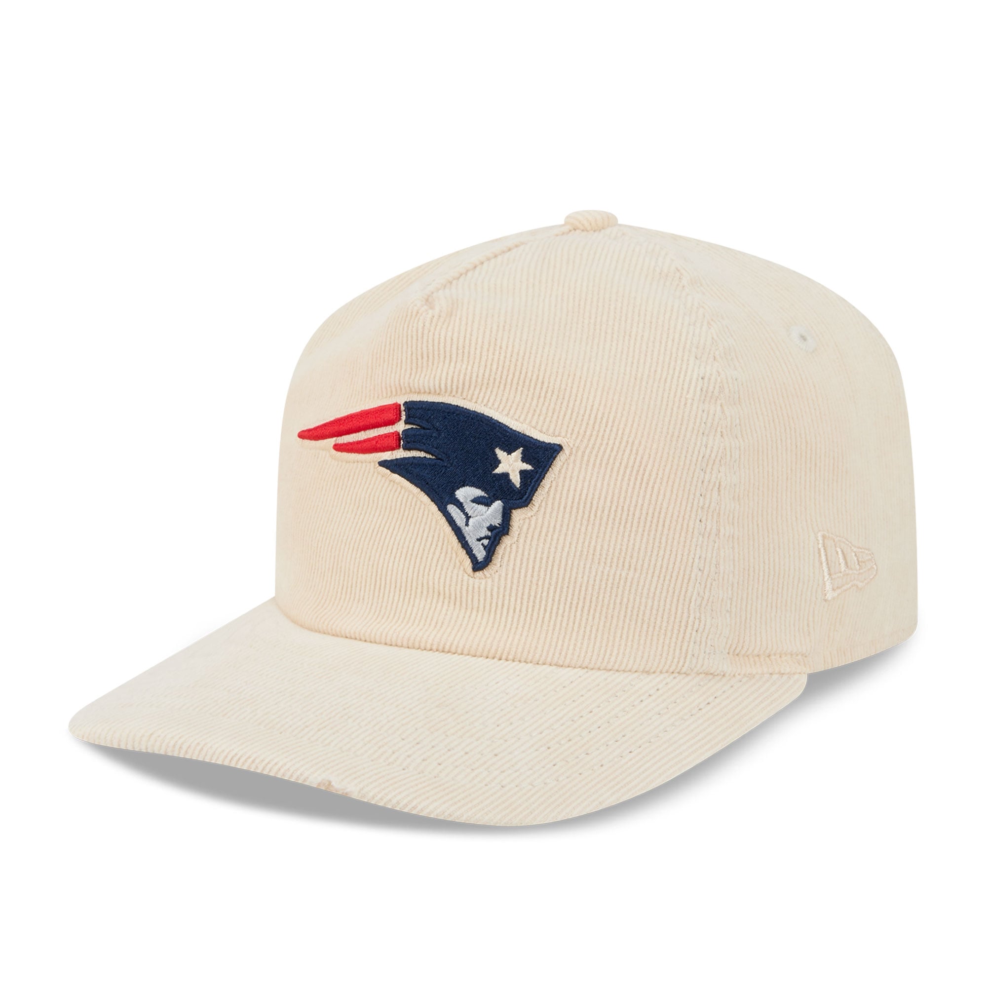 Casquette ajustable New Era crème New England Patriots en velours côtelé 19TWENTY pour homme