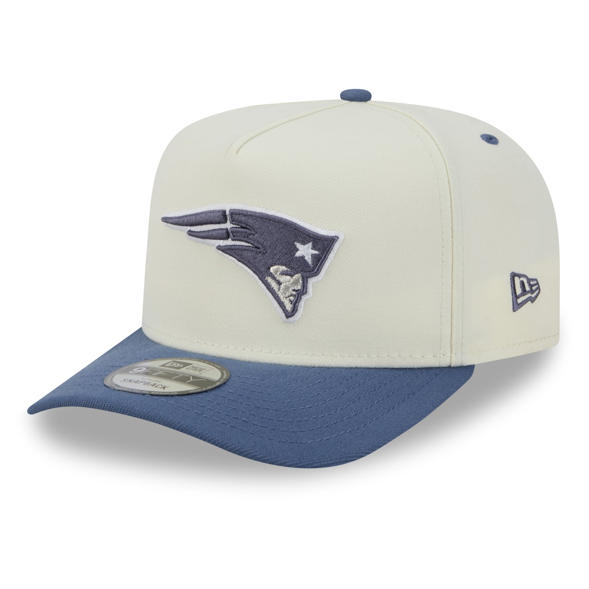 Men's New Era Cream New England Patriots Rivalries Collection Fan Pack A-Frame 9FIFTY Snapback Hat