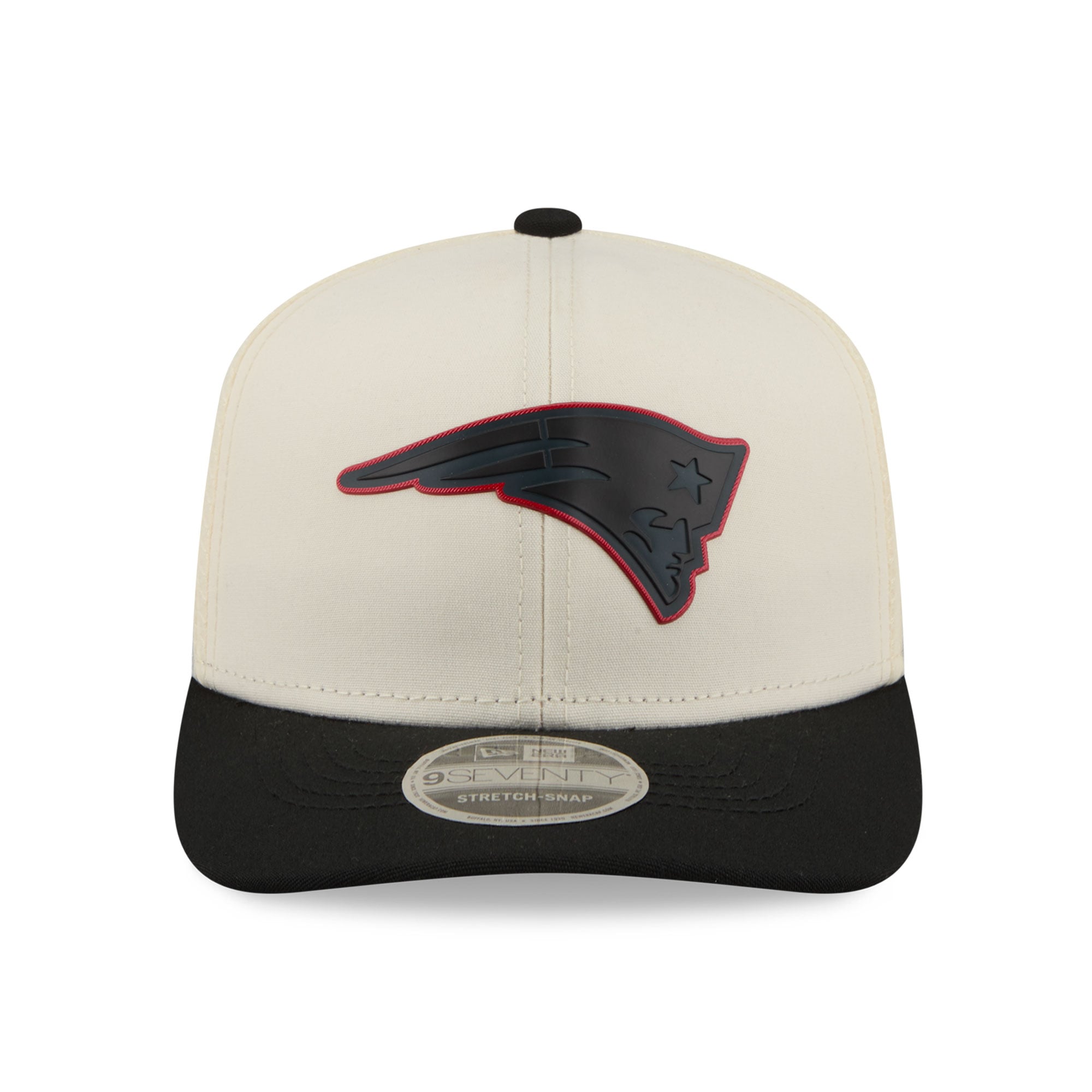 Casquette ajustable New Era 9SEVENTY crème/noir New England Patriots pour homme