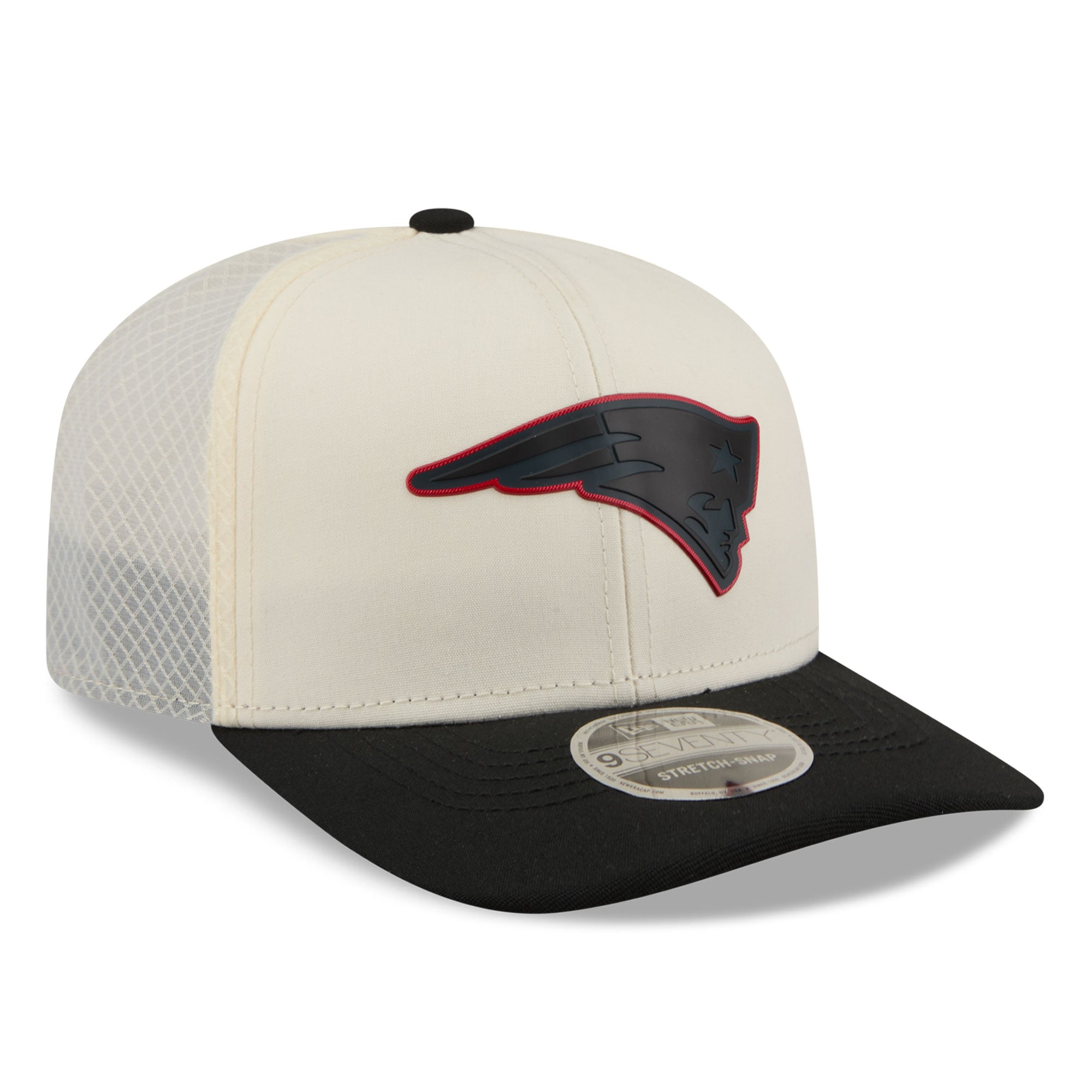 Casquette ajustable New Era 9SEVENTY crème/noir New England Patriots pour homme