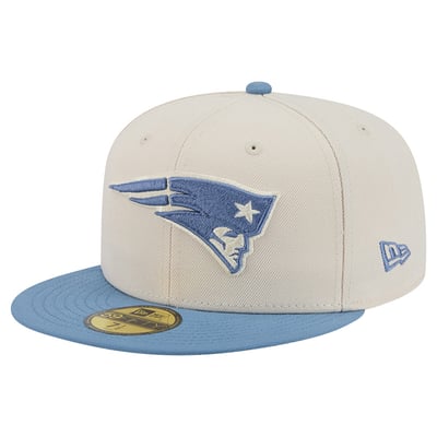 New England Patriots New Era Color Pack 59FIFTY Fitted Hat - Cream/Blue