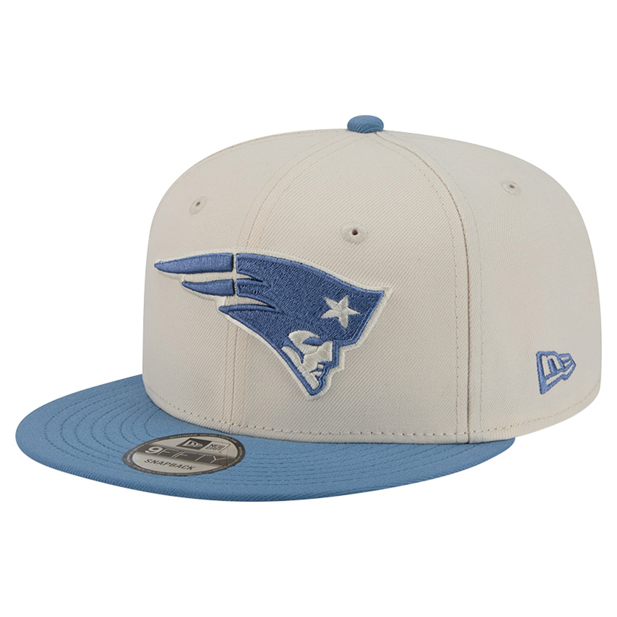 Casquette snapback New Era 9FIFTY bicolore crème/bleue New England Patriots pour homme