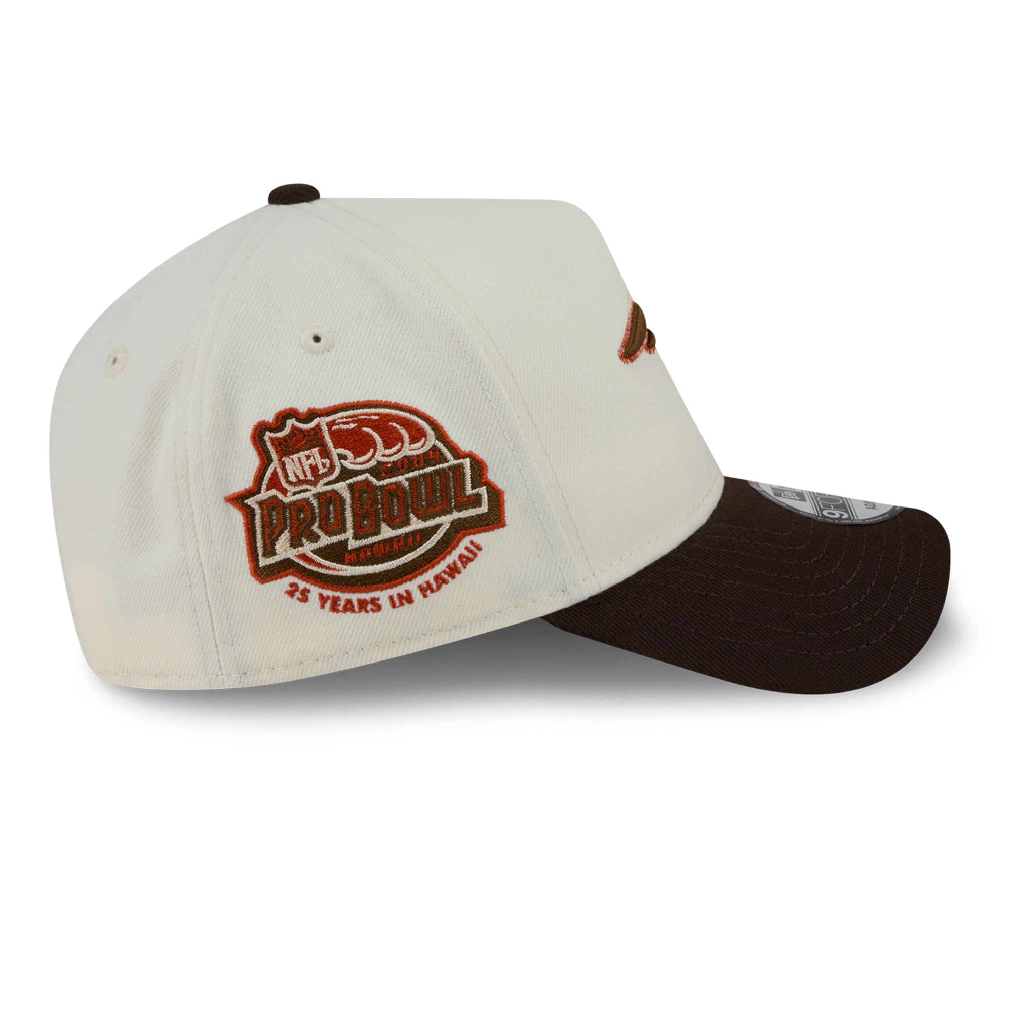 Men's New Era Cream/Brown New England Patriots Pumpkin Spice A-Frame 9FORTY Adjustable Hat