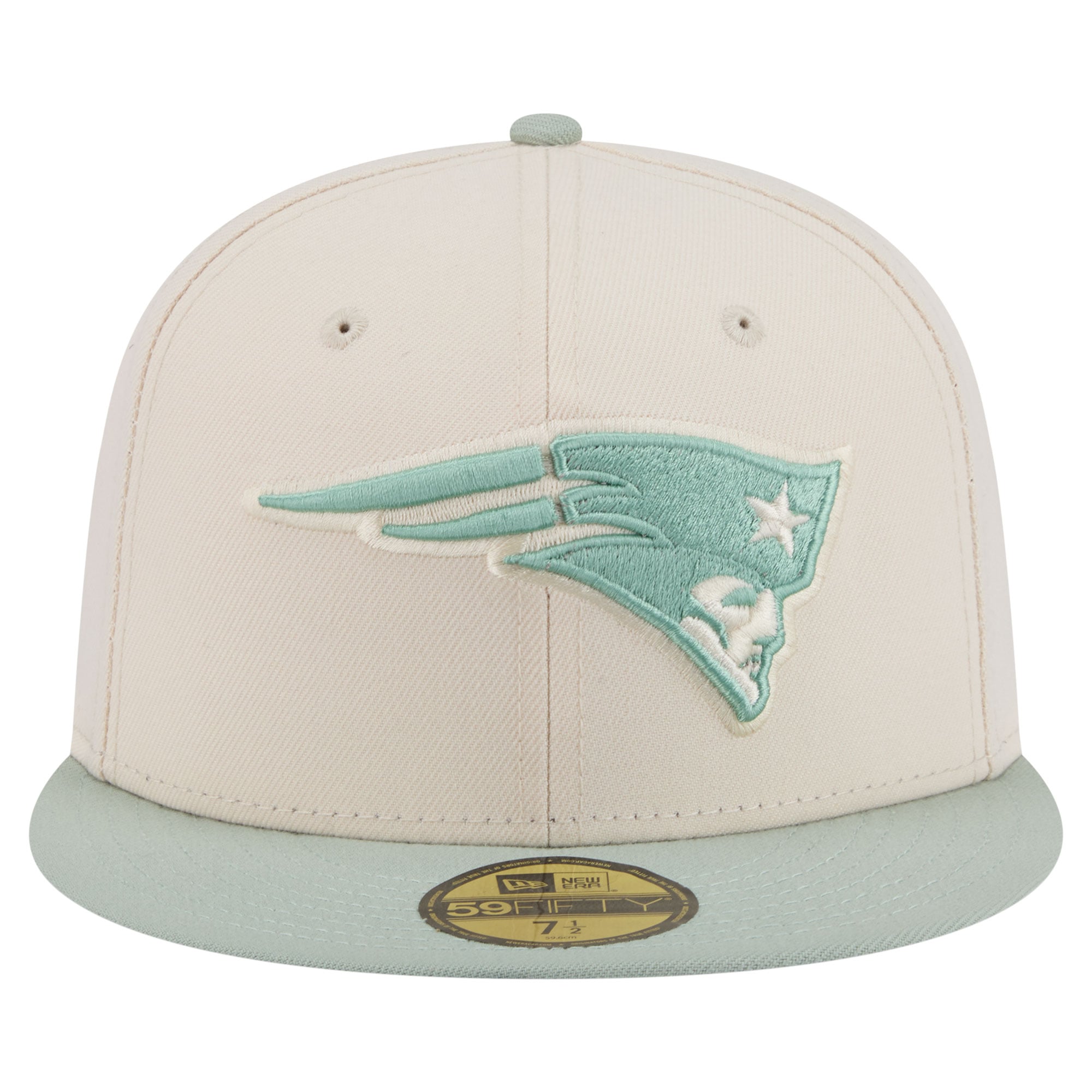 Casquette ajustée New Era 59FIFTY pour homme, coloris crème/vert clair, England Patriots