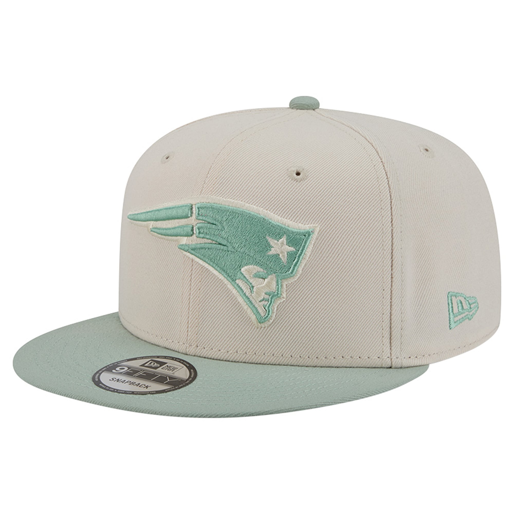 Casquette snapback New Era 9FIFTY bicolore crème/vert clair pour homme, coloris New England Patriots.