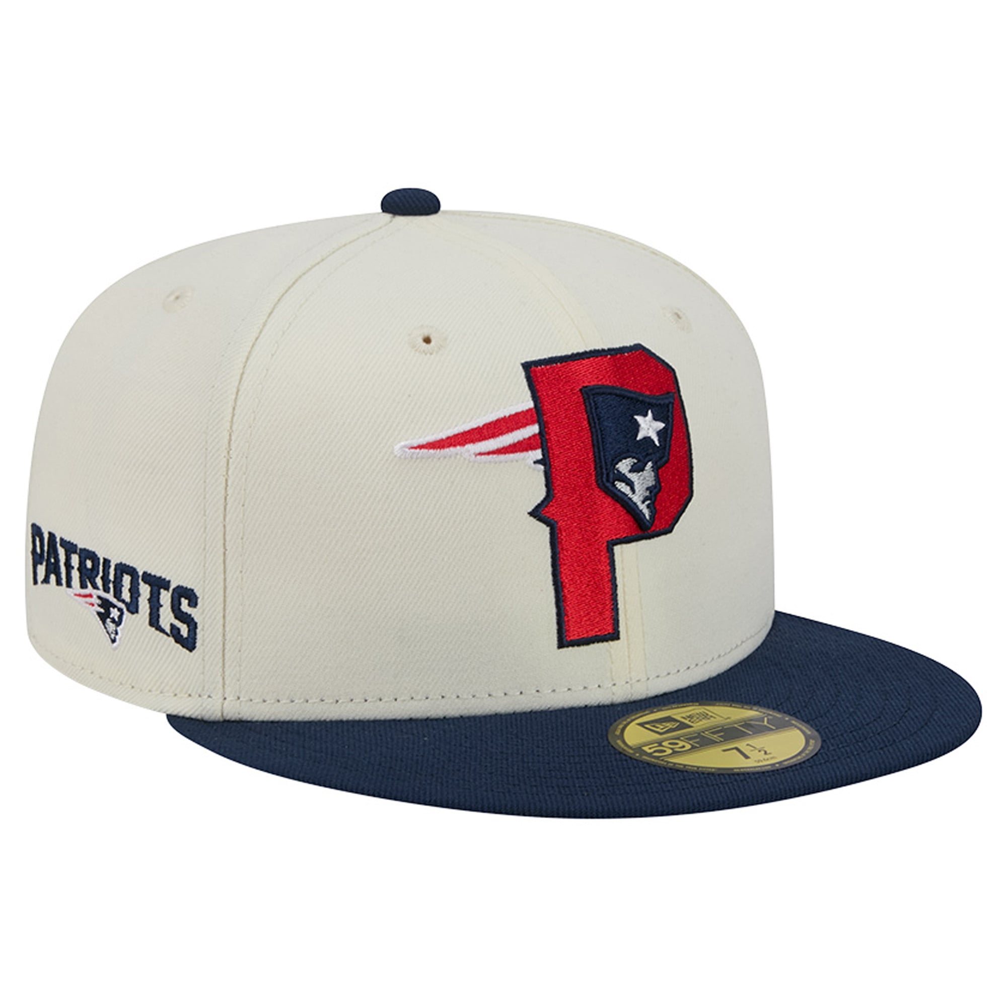 Casquette ajustée New Era Deceptor 59FIFTY crème/marine pour homme