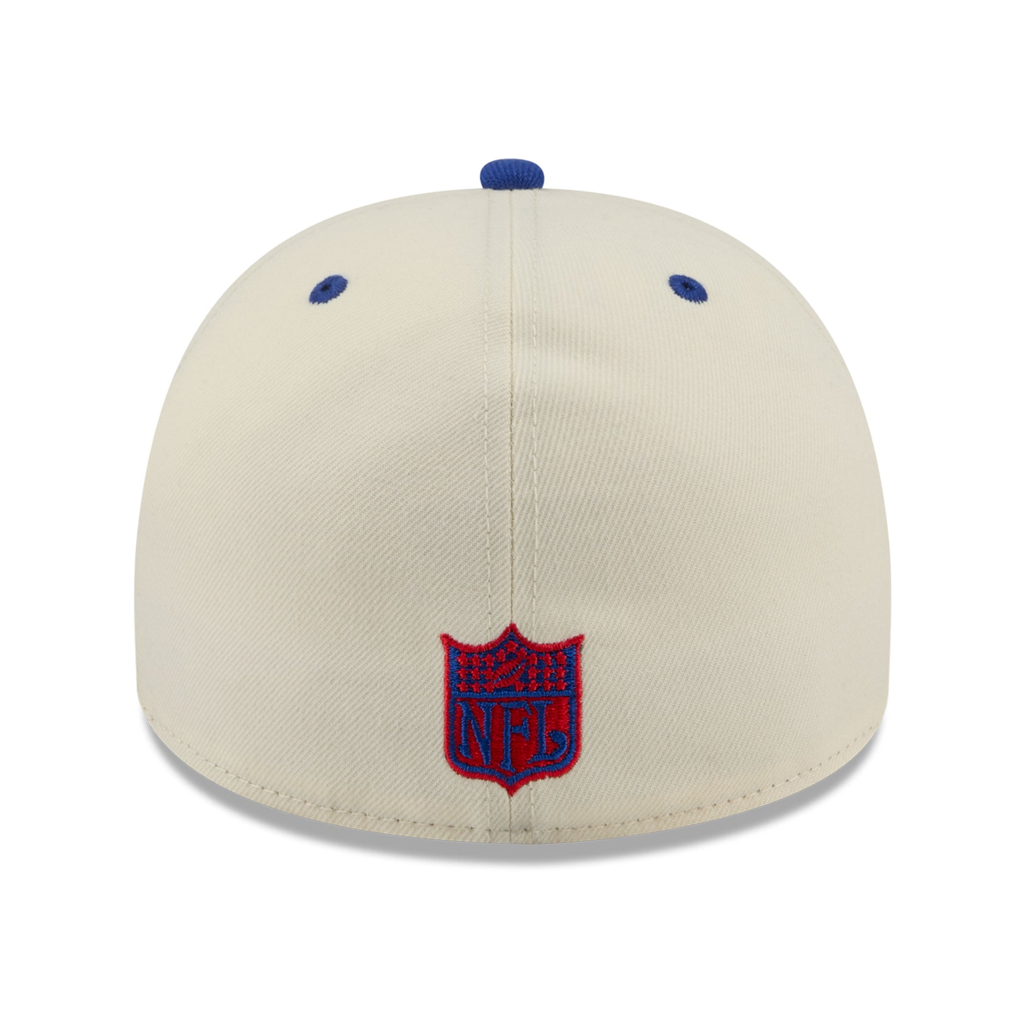 Men's New Era Cream/Royal England Patriots Throwback A-Frame 59FIFTY Fitted Hat