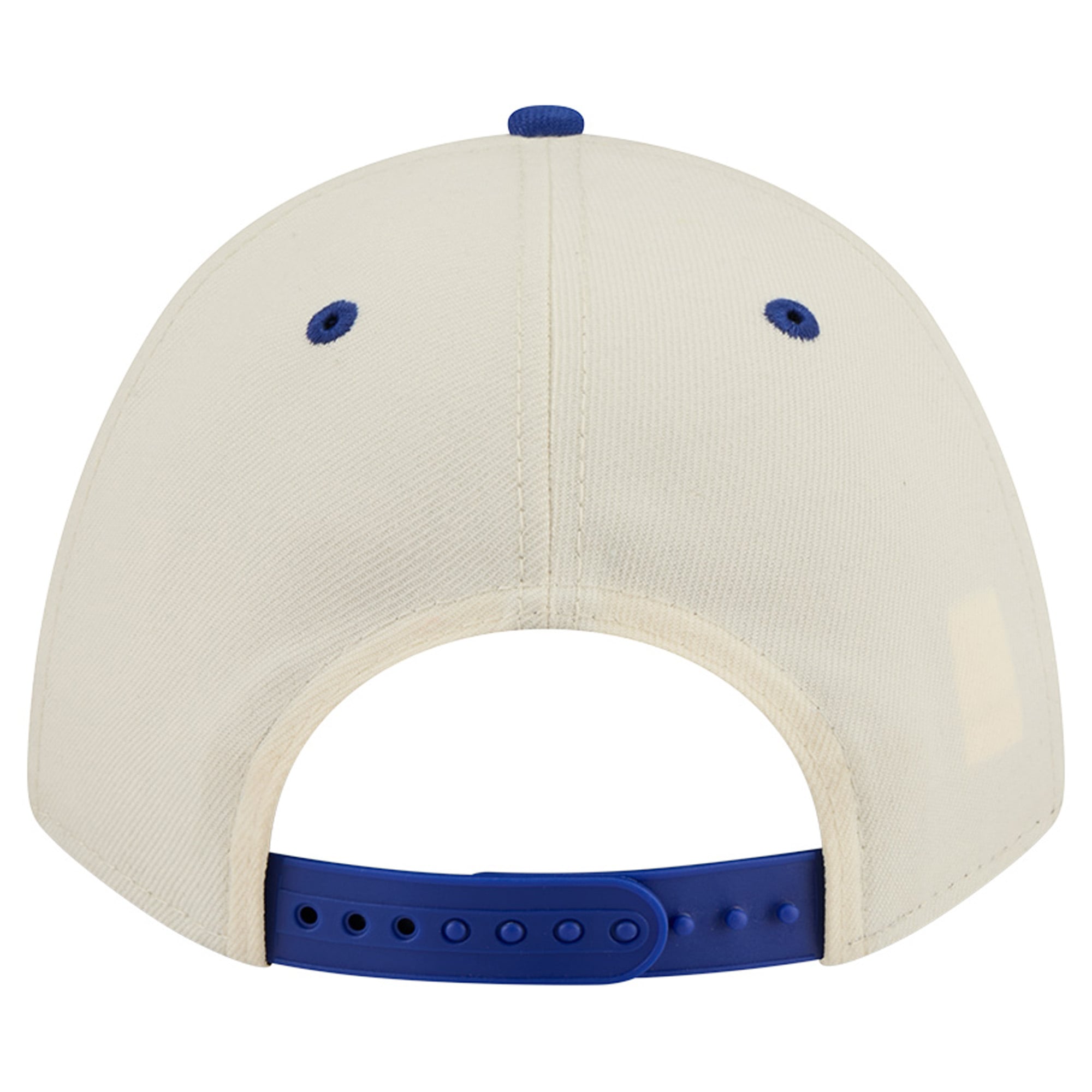 Men's New Era Cream/Royal New England Patriots Throwback Arch 9FORTY A-Frame M-Crown Adjustable Hat