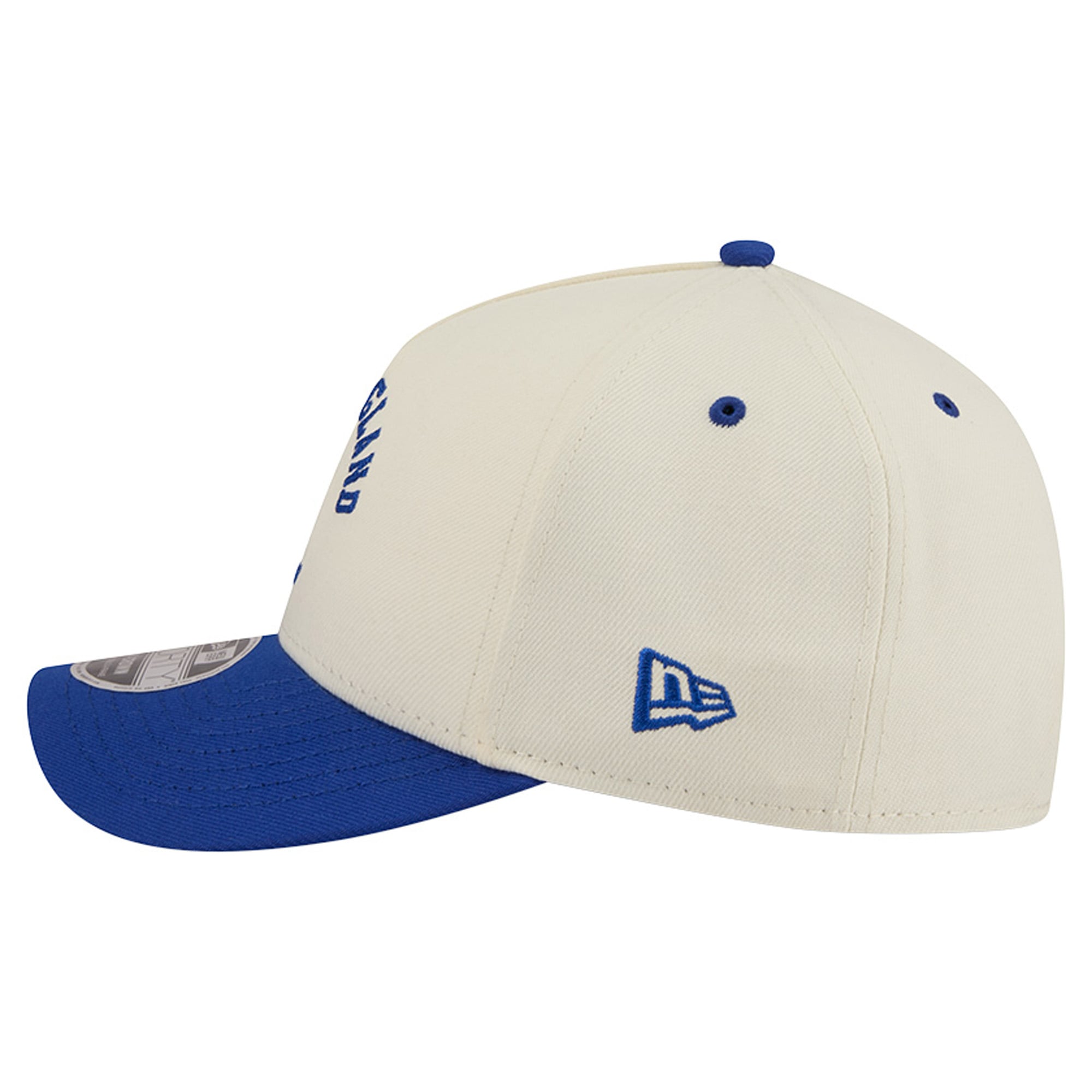 Men's New Era Cream/Royal New England Patriots Throwback Arch 9FORTY A-Frame M-Crown Adjustable Hat