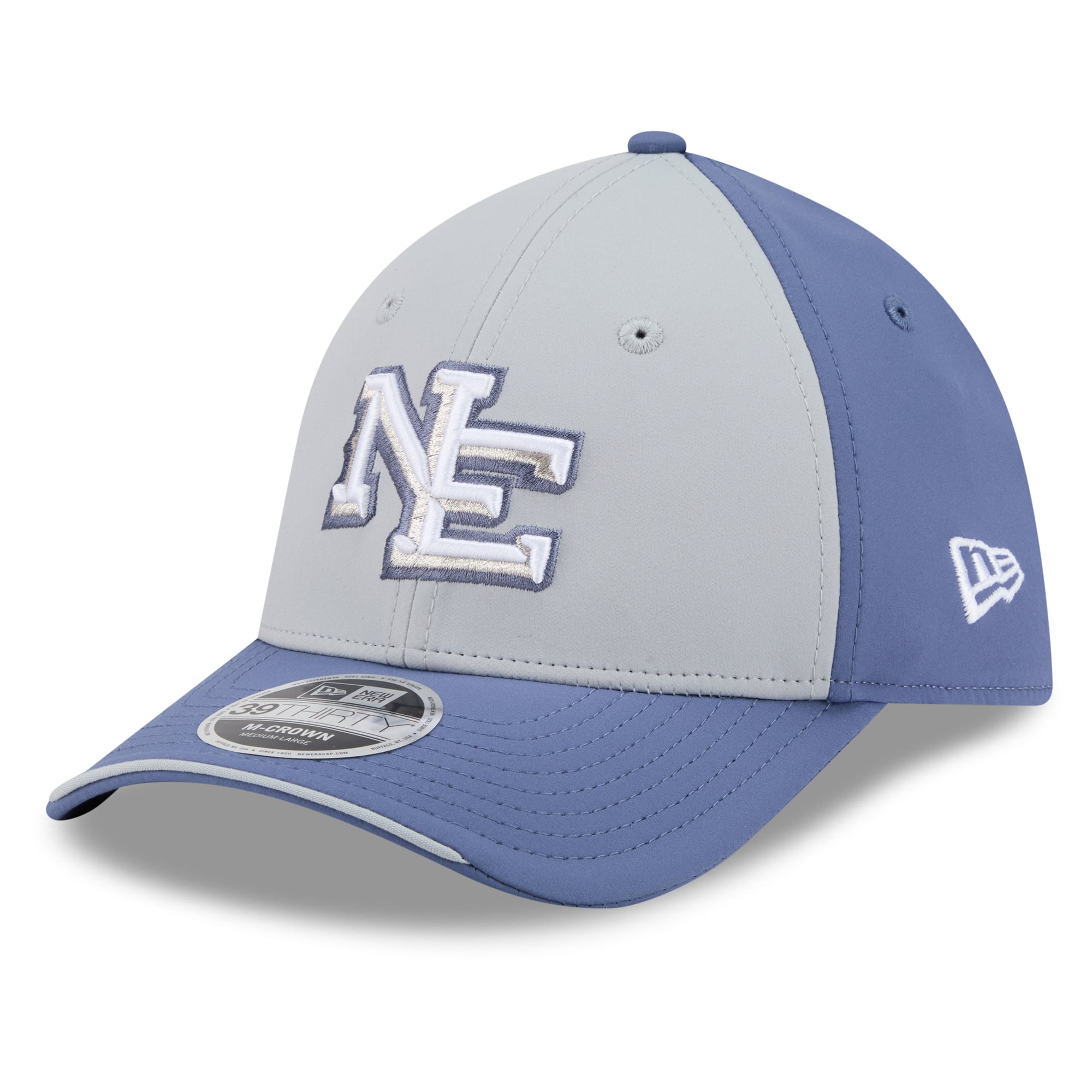 Men's New Era Gray England Patriots Rivalries Collection 39THIRTY M-Crown Stretch Hat