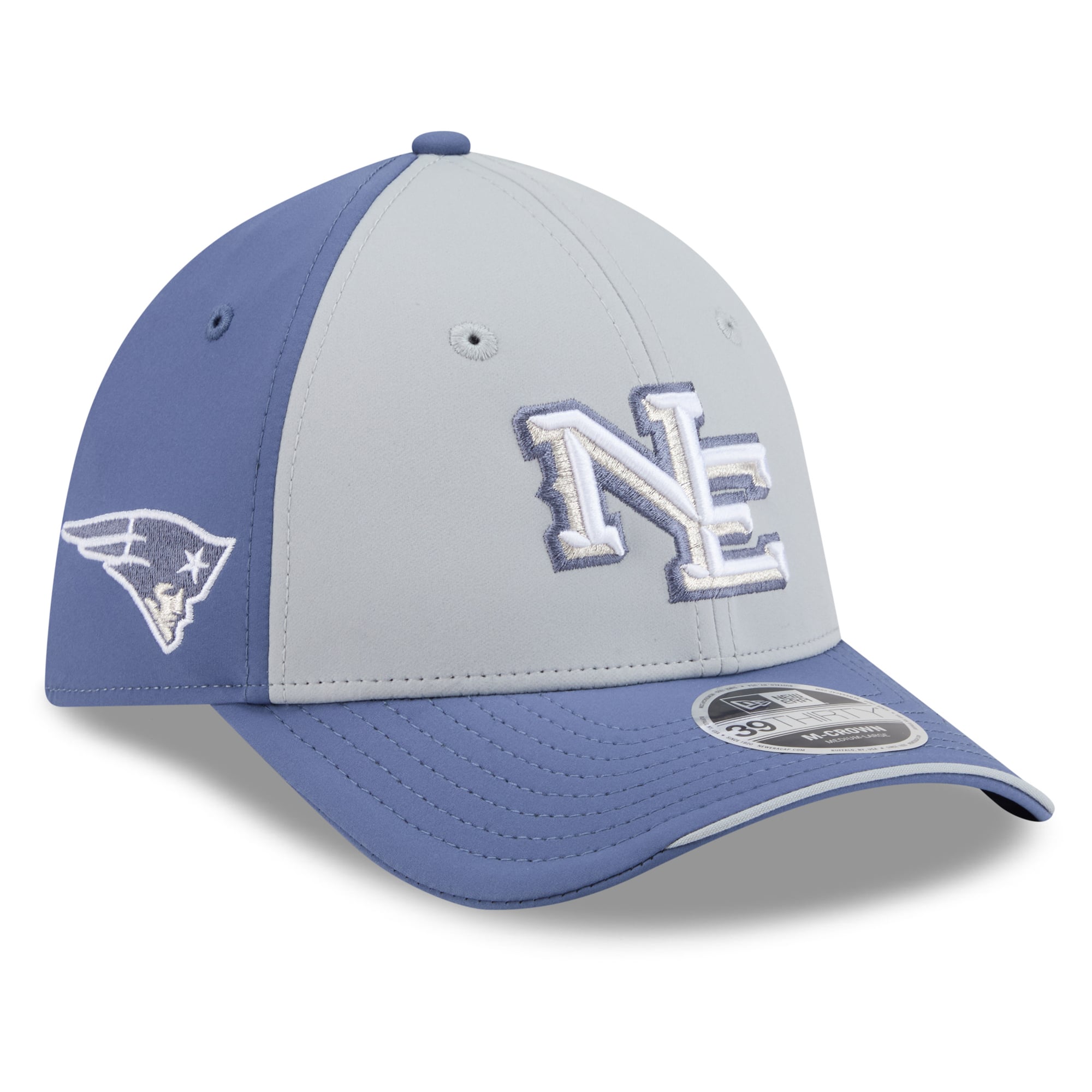 Men's New Era Gray England Patriots Rivalries Collection 39THIRTY M-Crown Stretch Hat