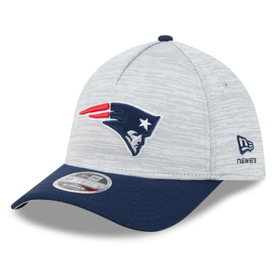 New England Patriots New Era Tech M-Crown A-Frame 39THIRTY Flex Hat - Gray/Navy