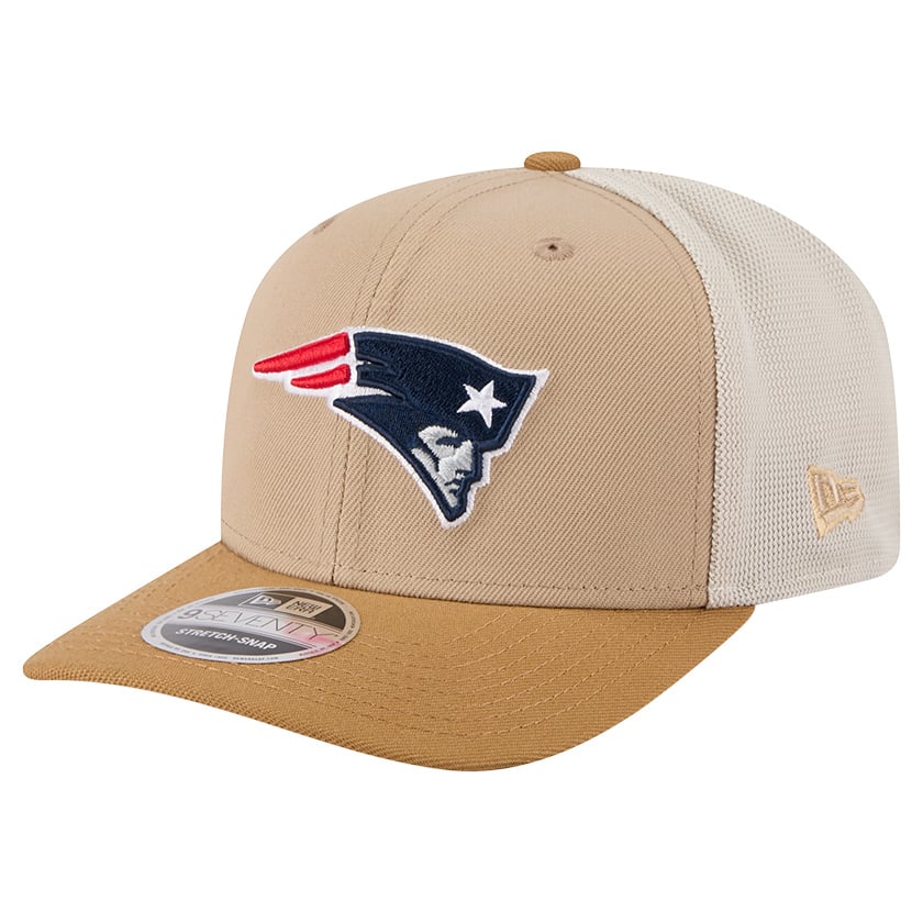 Casquette ajustable bicolore 9SEVENTY beige clair New Era pour homme des New England Patriots