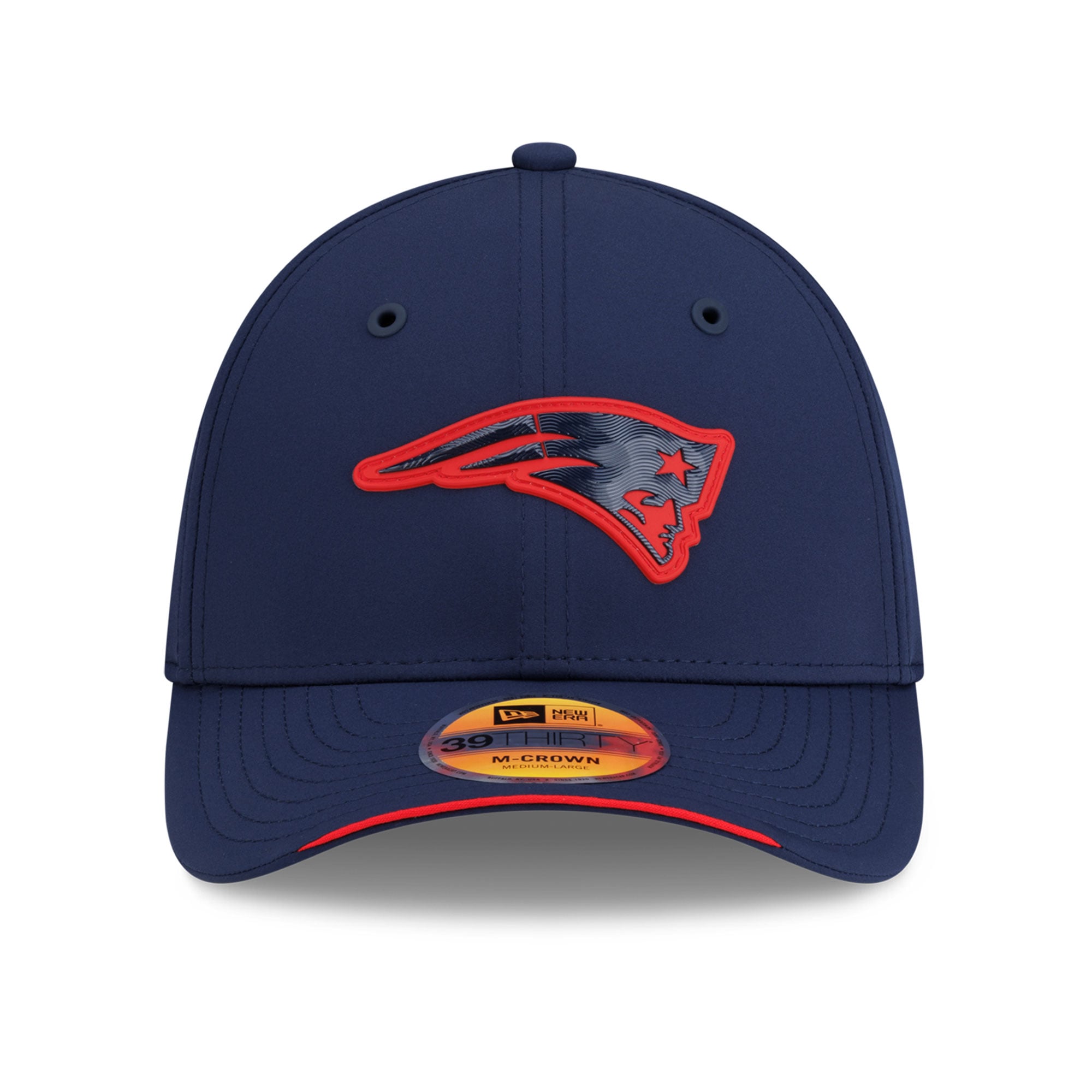 Casquette New Era bleu marine England Patriots 2026 Sideline 39THIRTY M-Crown Flex pour homme