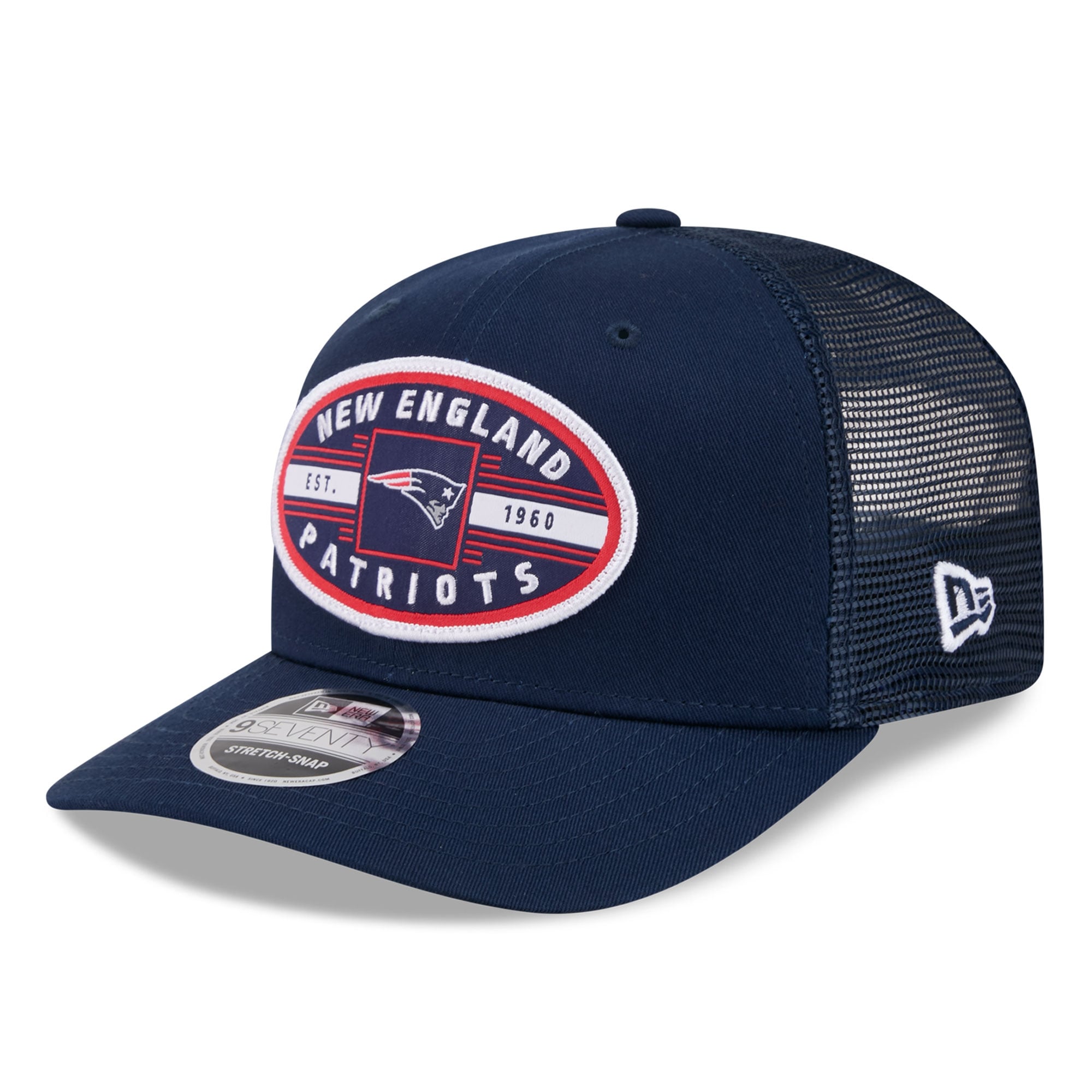 Casquette trucker New Era bleu marine New England Patriots 9SEVENTY pour homme