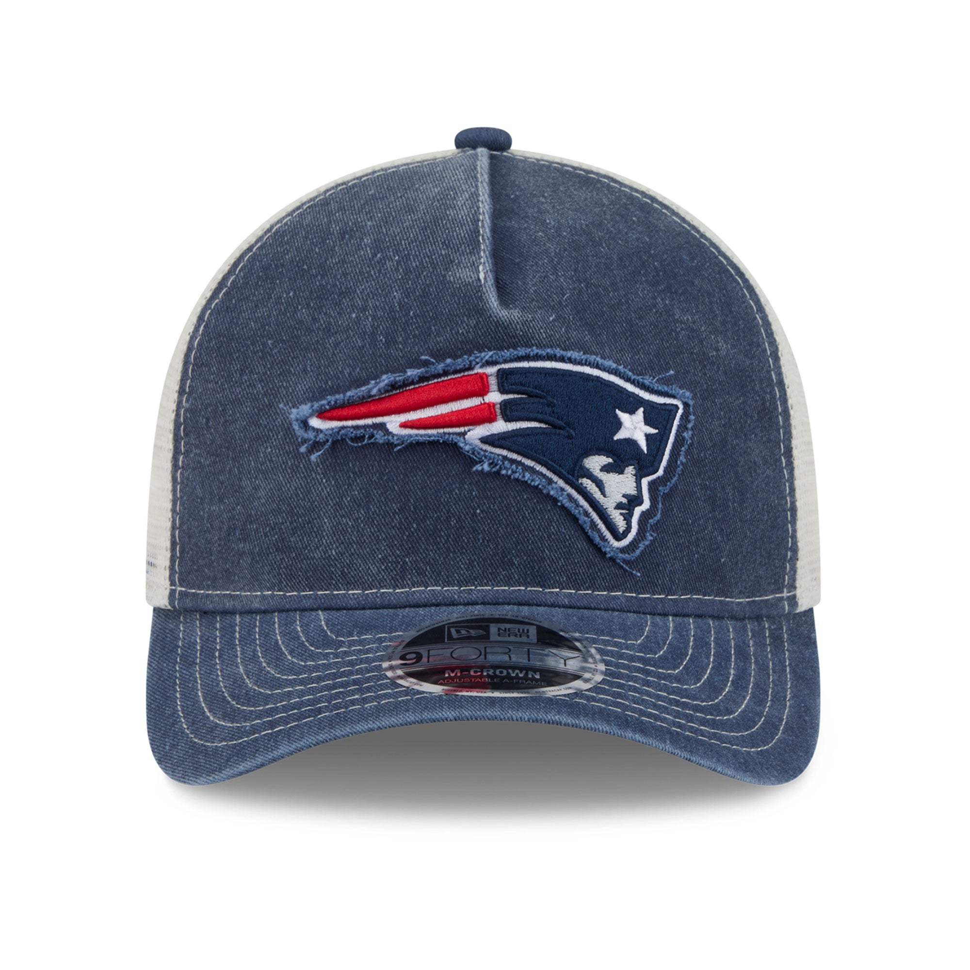 Casquette trucker ajustable New Era bleu marine New England Patriots 9FORTY pour homme