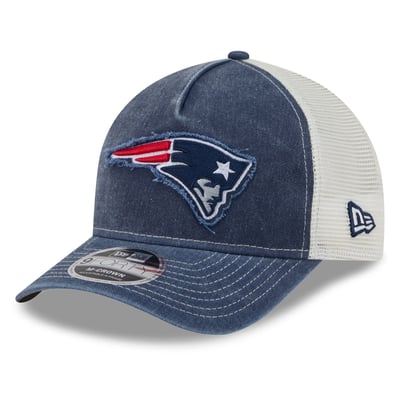  New England Patriots New Era Fan 9FORTY A-Frame Trucker Adjustable Hat - Navy