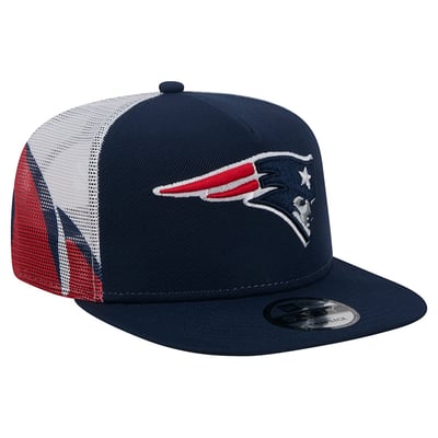 New England Patriots New Era Mesh A-Frame 9FIFTY Snapback Trucker Hat - Navy/Red