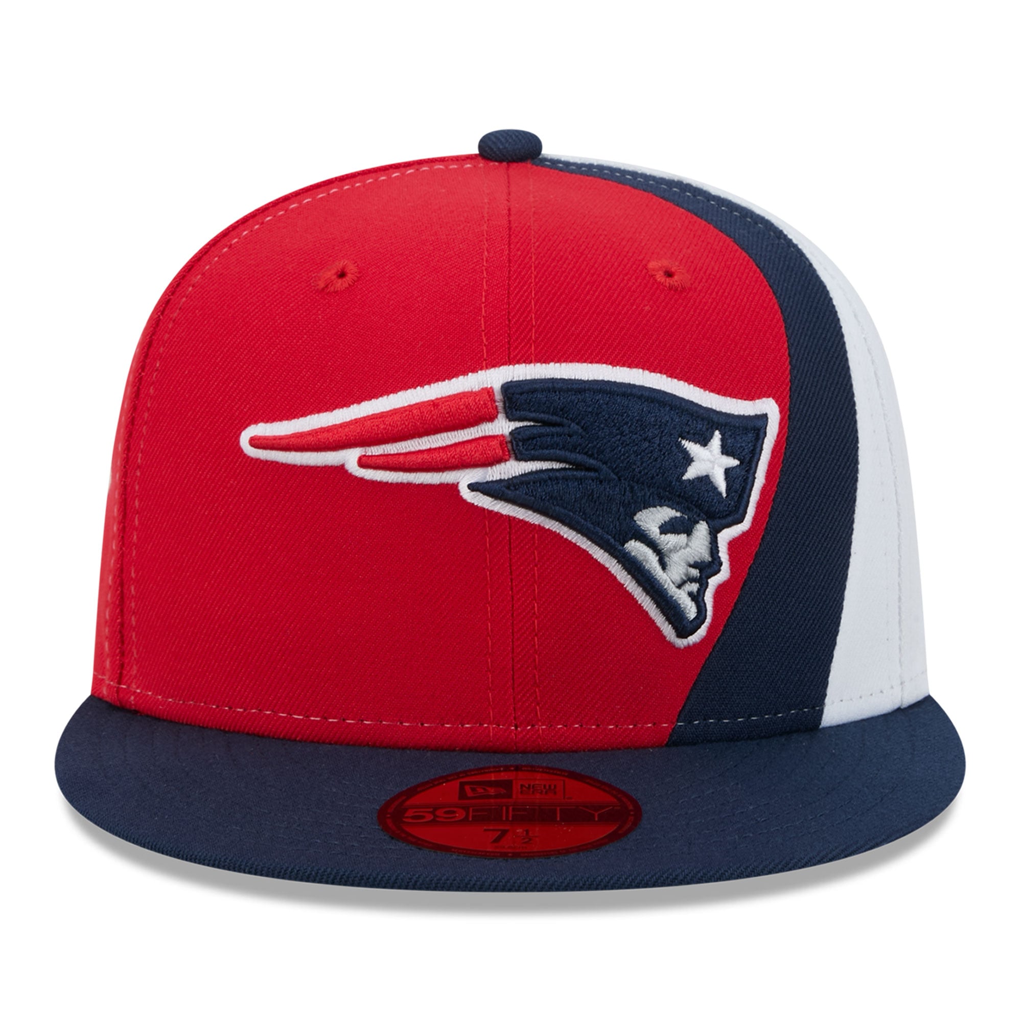 Men's New Era Red/Navy England Patriots Shock 59FIFTY Fitted Hat