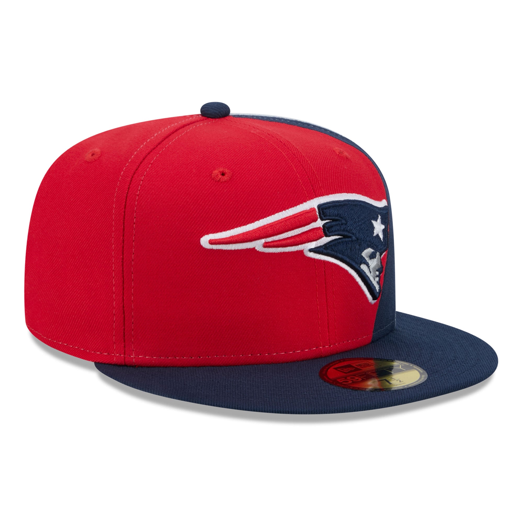Men's New Era Red/Navy England Patriots Shock 59FIFTY Fitted Hat