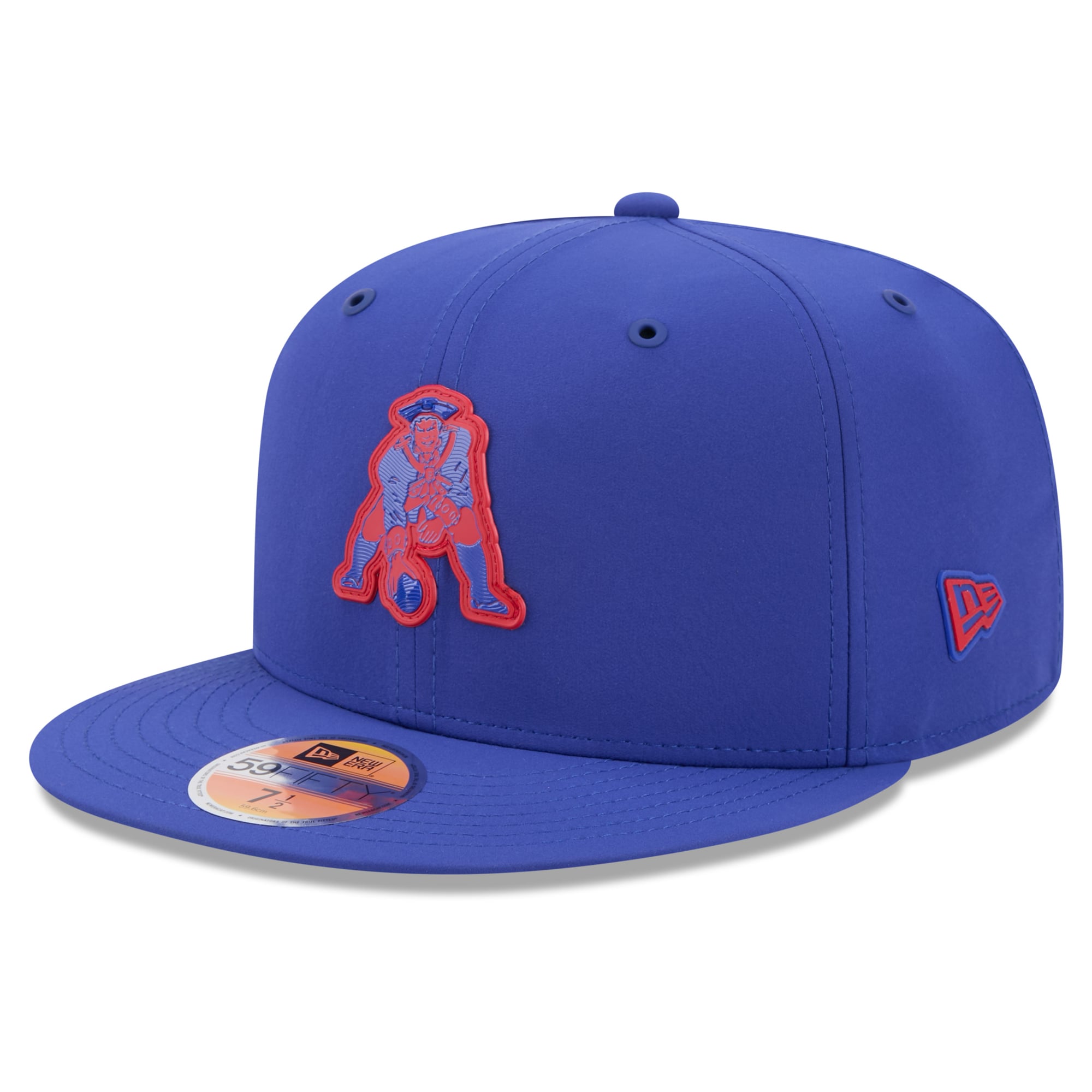 Casquette ajustée New Era Royal England Patriots 2026 Sideline Throwback 59FIFTY pour homme