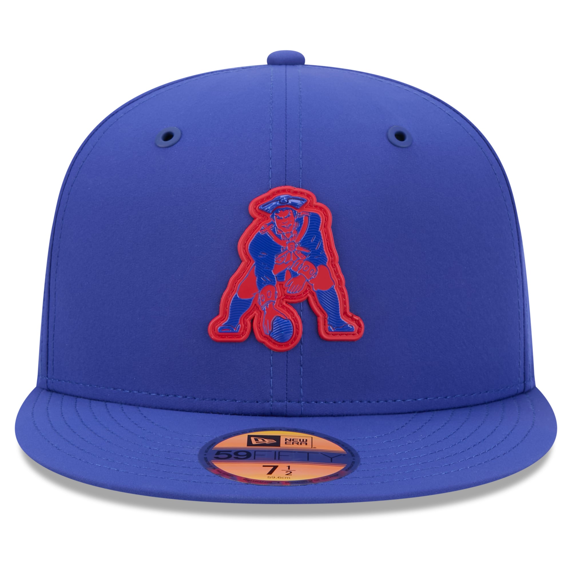 Casquette ajustée New Era Royal England Patriots 2026 Sideline Throwback 59FIFTY pour homme