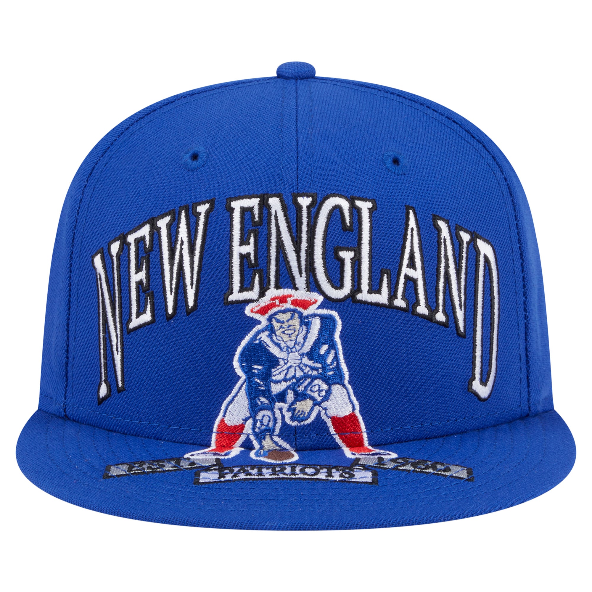 Casquette ajustée surdimensionnée New Era Royal England Patriots 59FIFTY pour homme