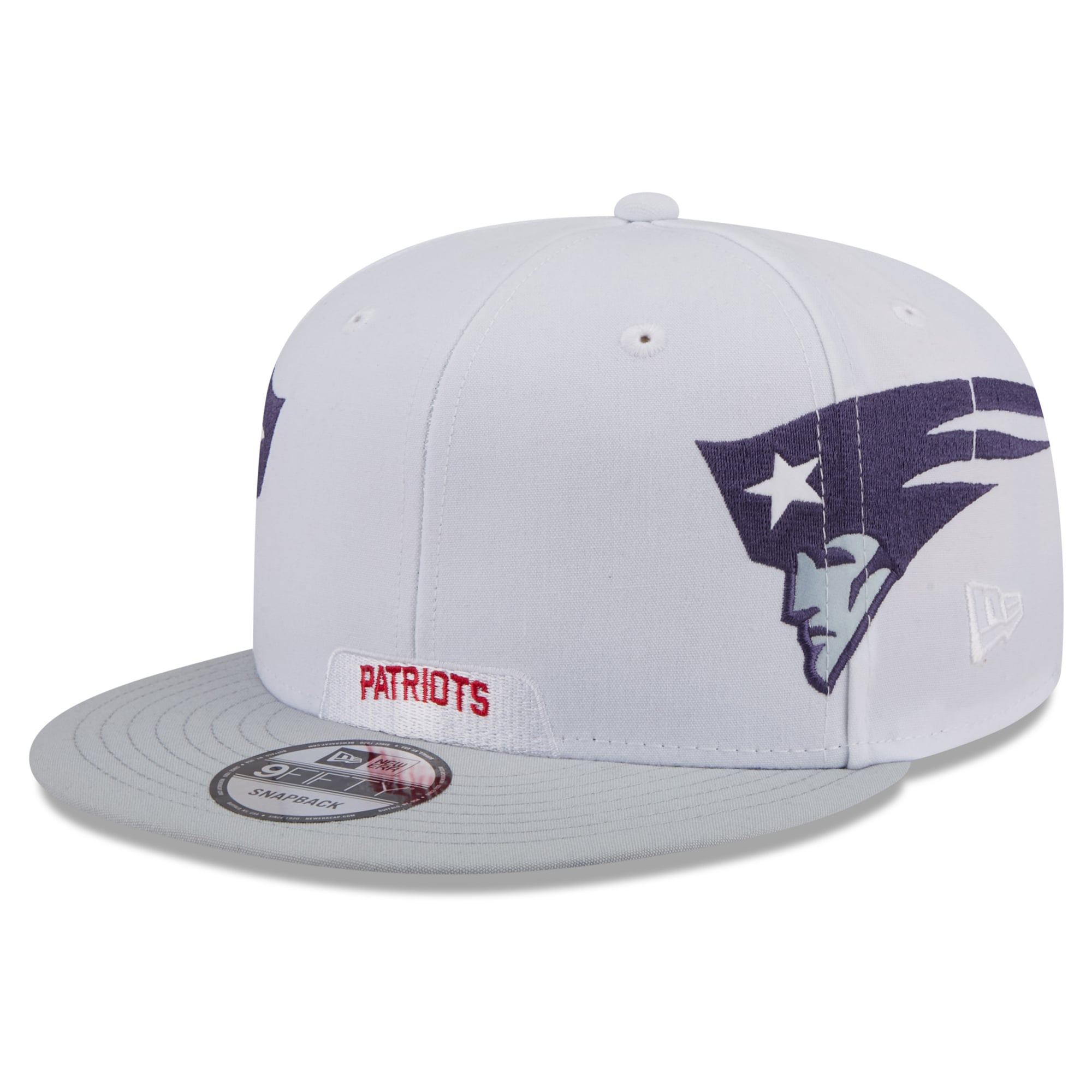 Men's New Era White New England Patriots Rivalries Collection Fan Pack Helmet 9FIFTY Snapback Hat