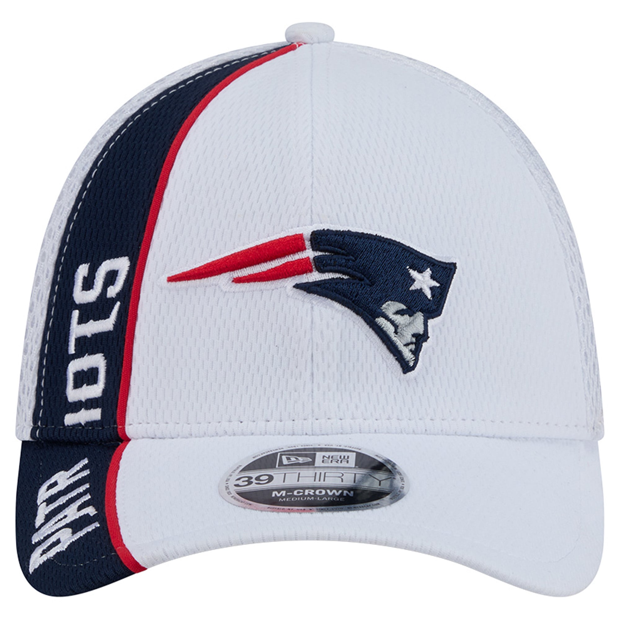 Casquette New Era blanche et marine England Patriots Dash 39THIRTY M-Crown Flex pour homme