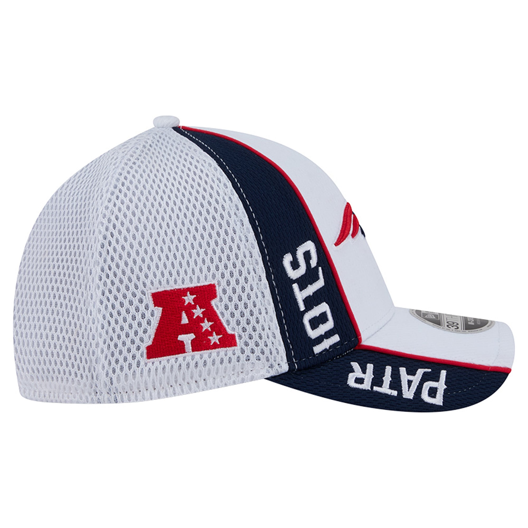Casquette New Era blanche et marine England Patriots Dash 39THIRTY M-Crown Flex pour homme