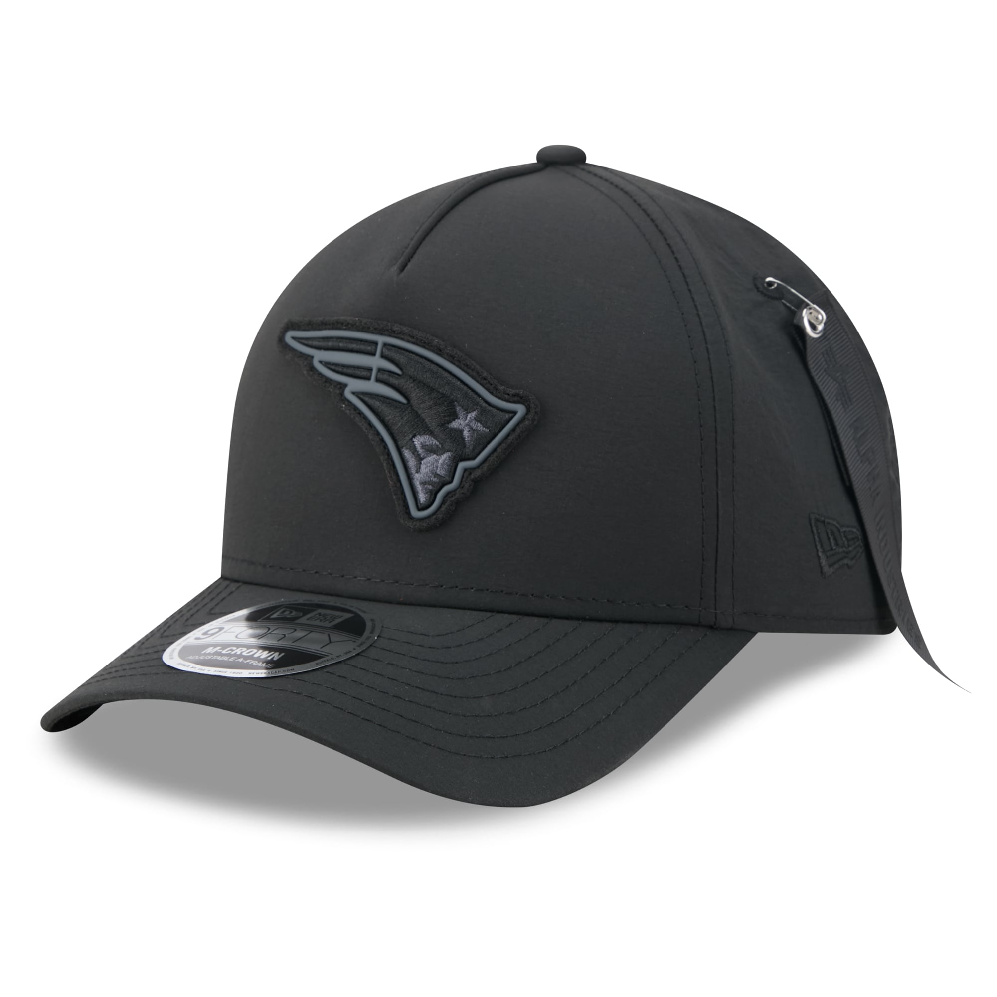 Casquette ajustable New Era x Alpha Industries noire New England Patriots A-Frame 9FORTY pour homme