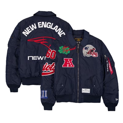 New England Patriots New Era x Alpha Industries MA-1 Full-Zip Bomber Jacket - Navy
