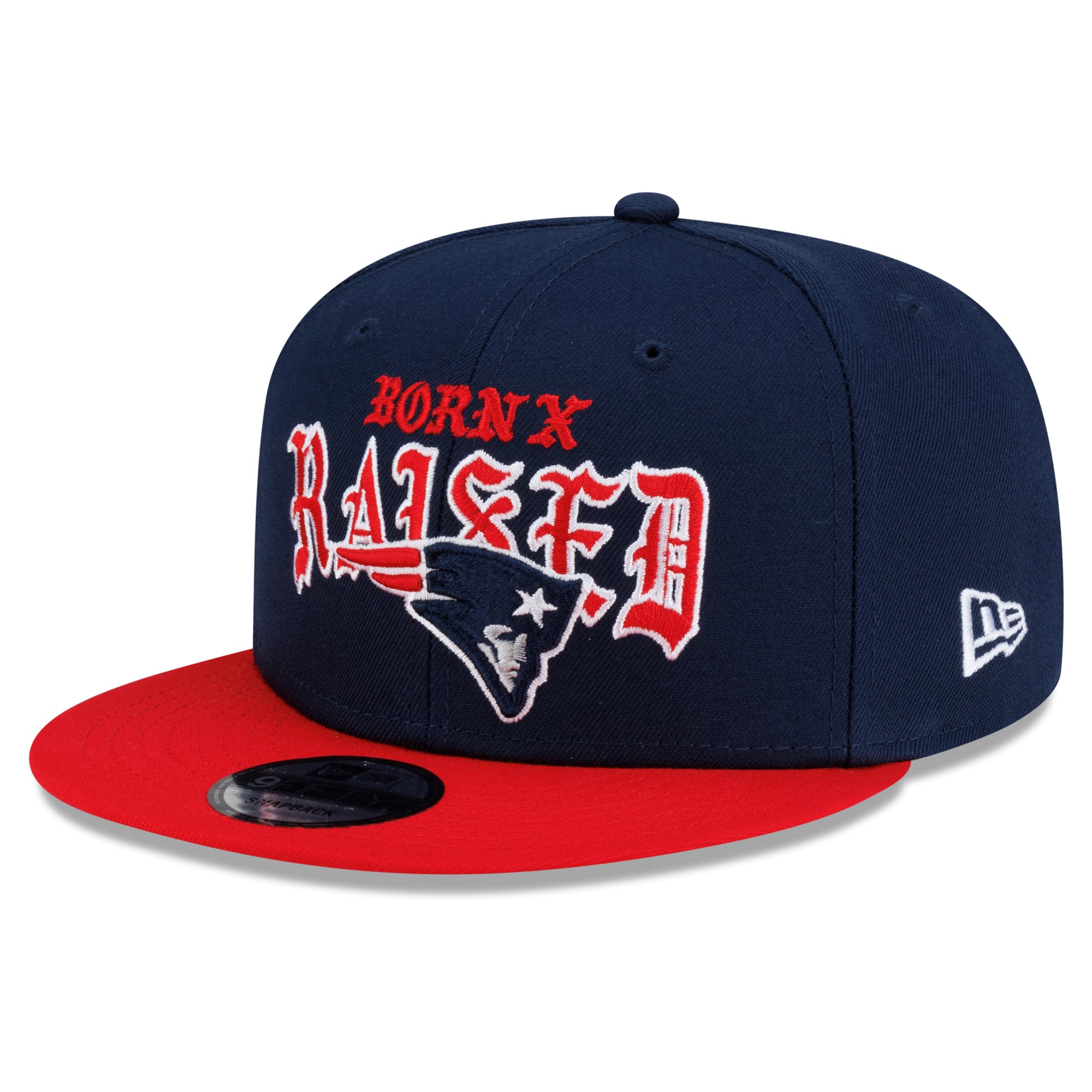 Casquette snapback New Era x Born x Raised bleu marine/rouge New England Patriots 9FIFTY pour homme