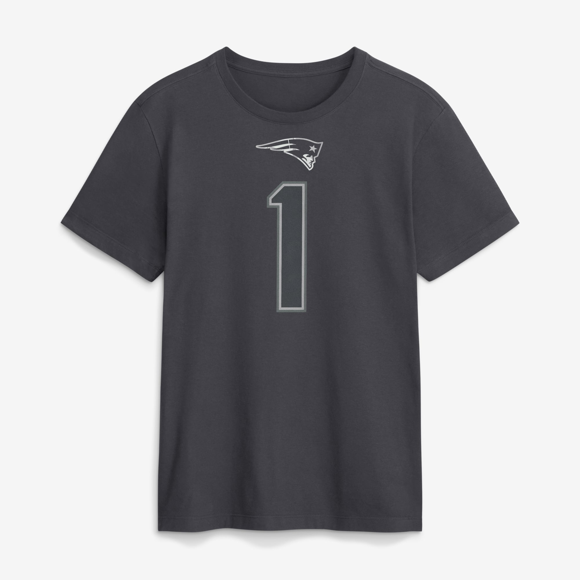 T-shirt Nike A.J. Brown anthracite pour homme, New England Patriots, avec nom et numéro