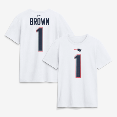 A.J. Brown New England Patriots Nike Name & Number T-Shirt - White