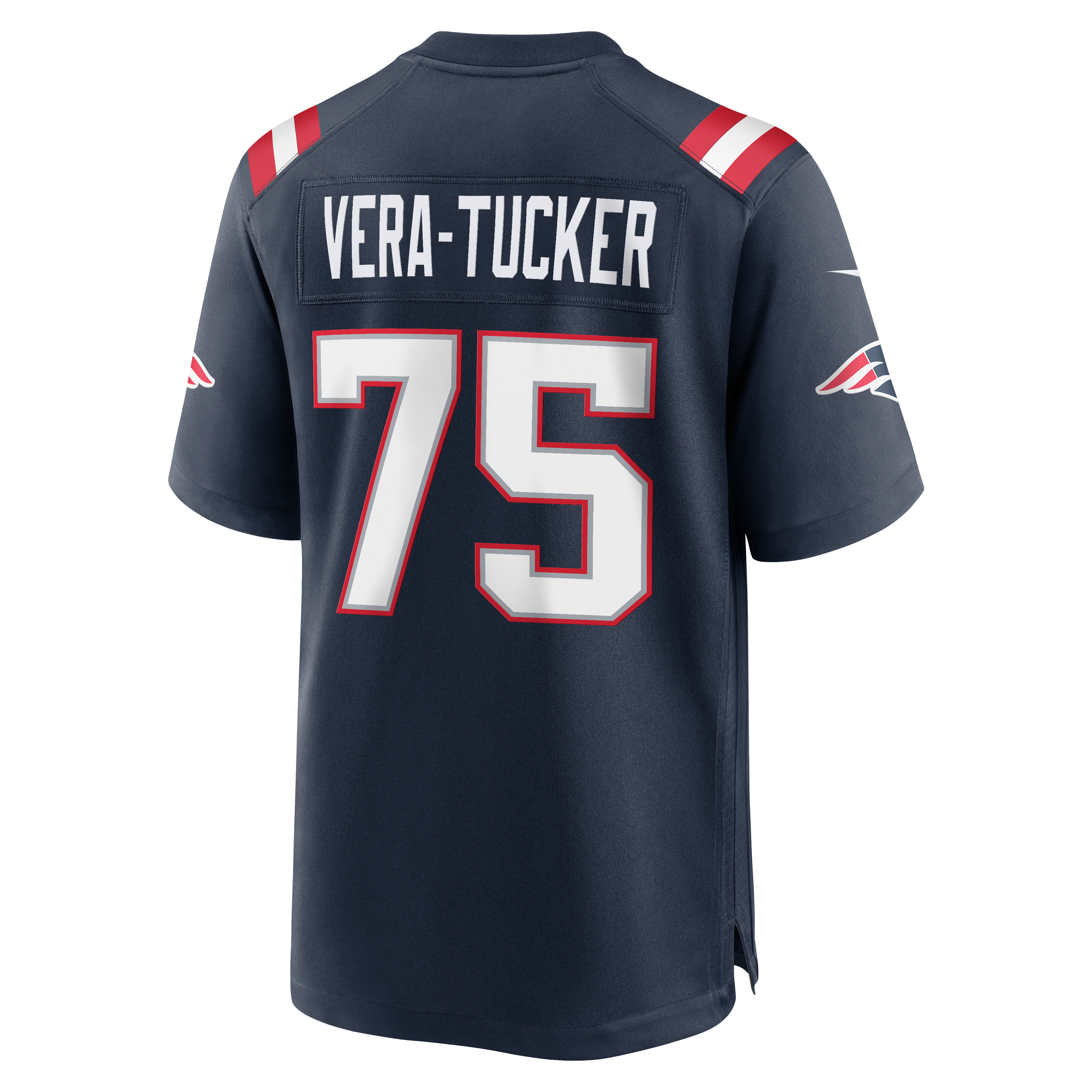 Men's Nike Alijah Vera-Tucker Navy New England Patriots Team Game Jersey
