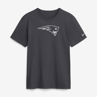 New England Patriots Nike Fractal Logo T-Shirt - Anthracite