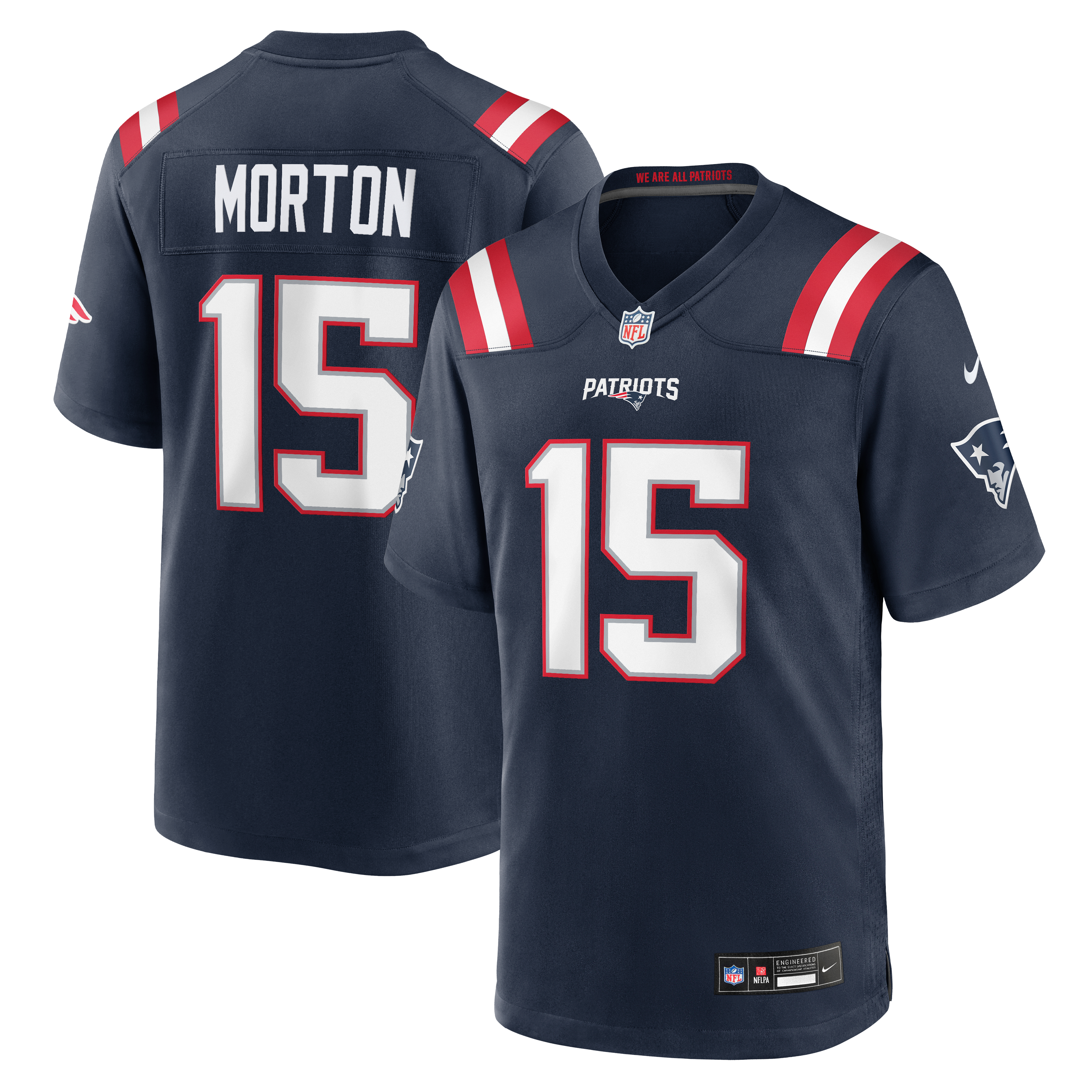 Men's Nike Behren Morton Navy New England Patriots Team Game Jersey