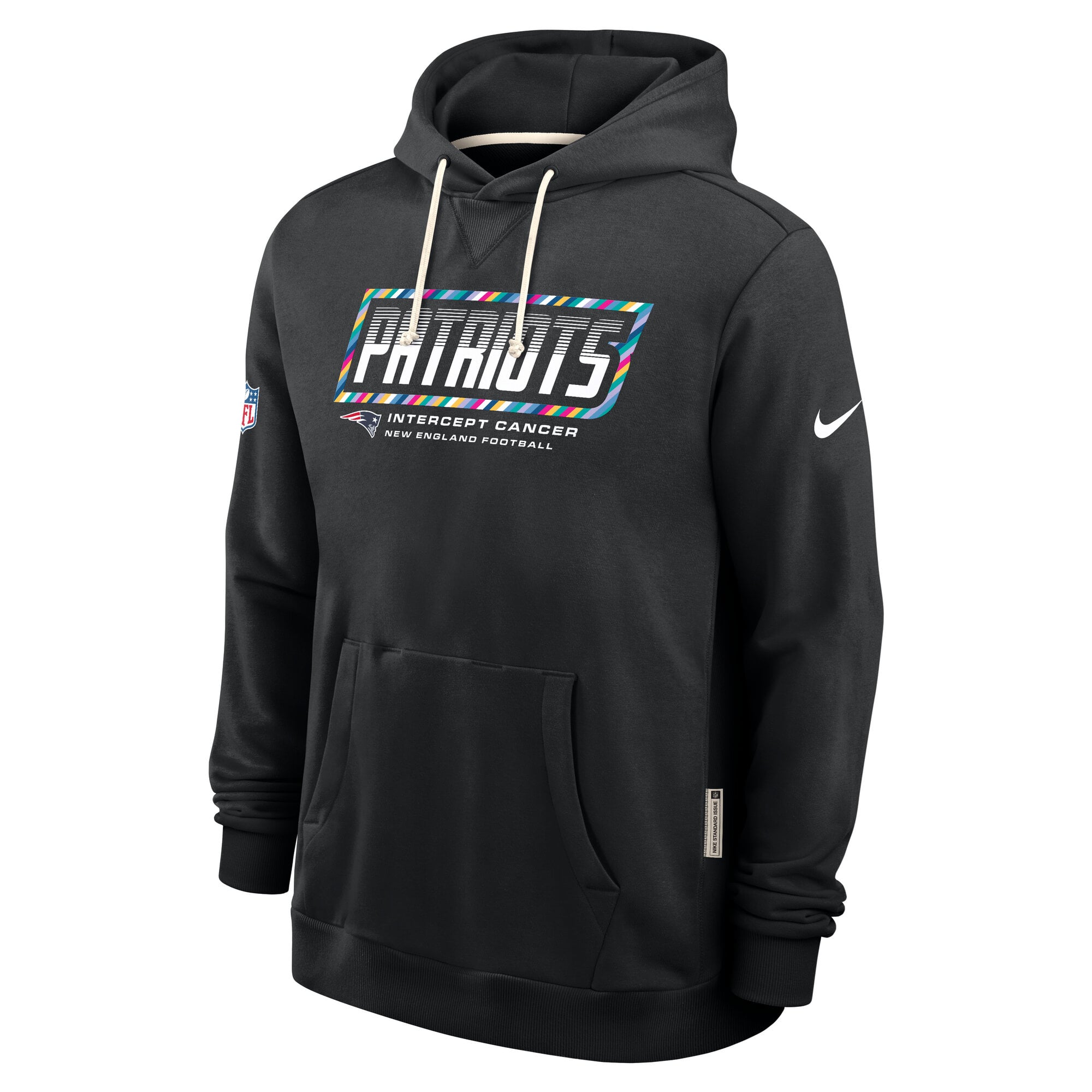Men's Nike Black New England Patriots 2026 NFL Crucial Catch Sideline Standard Issue Dri-FIT Pullover Hoodie