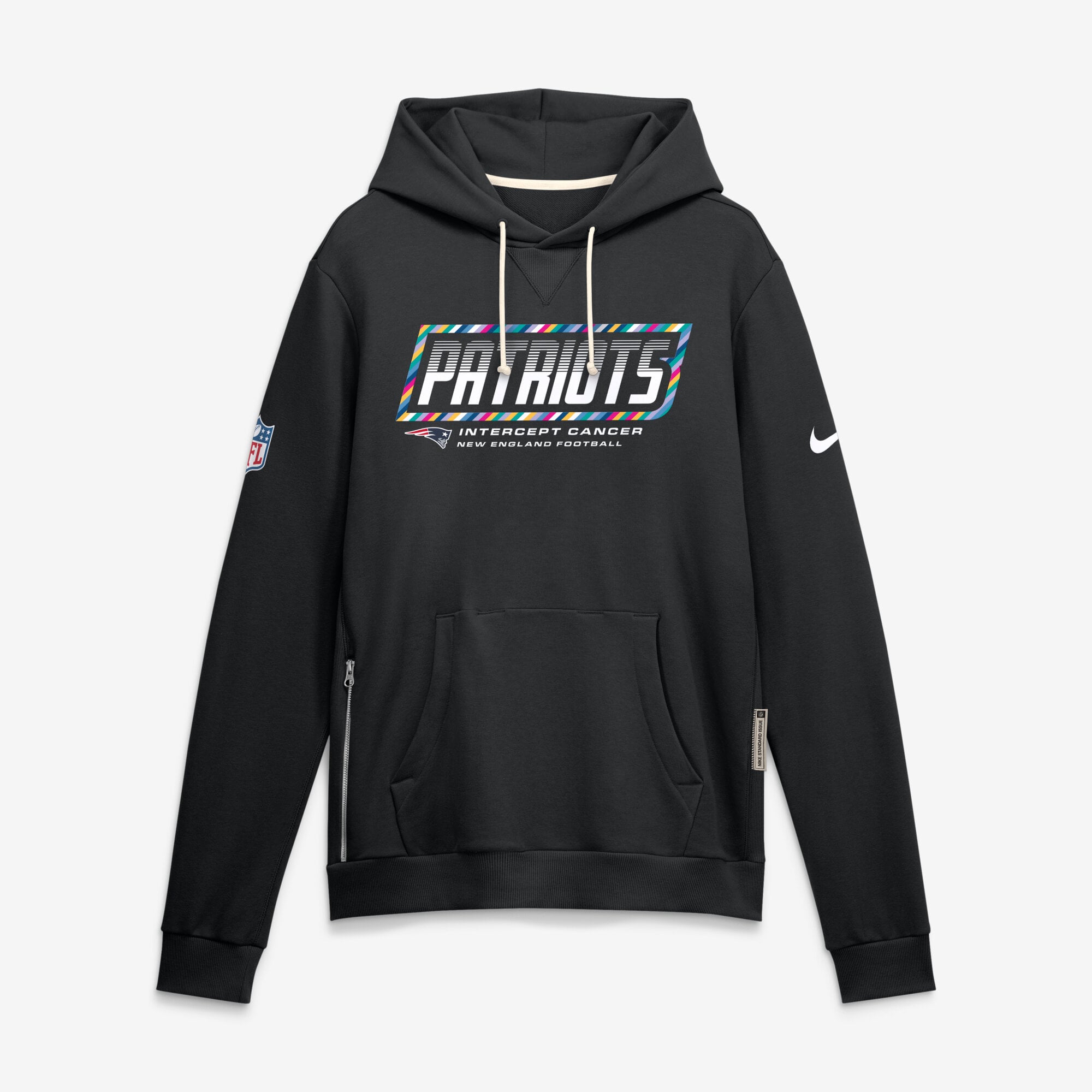Men's Nike Black New England Patriots 2026 NFL Crucial Catch Sideline Standard Issue Dri-FIT Pullover Hoodie
